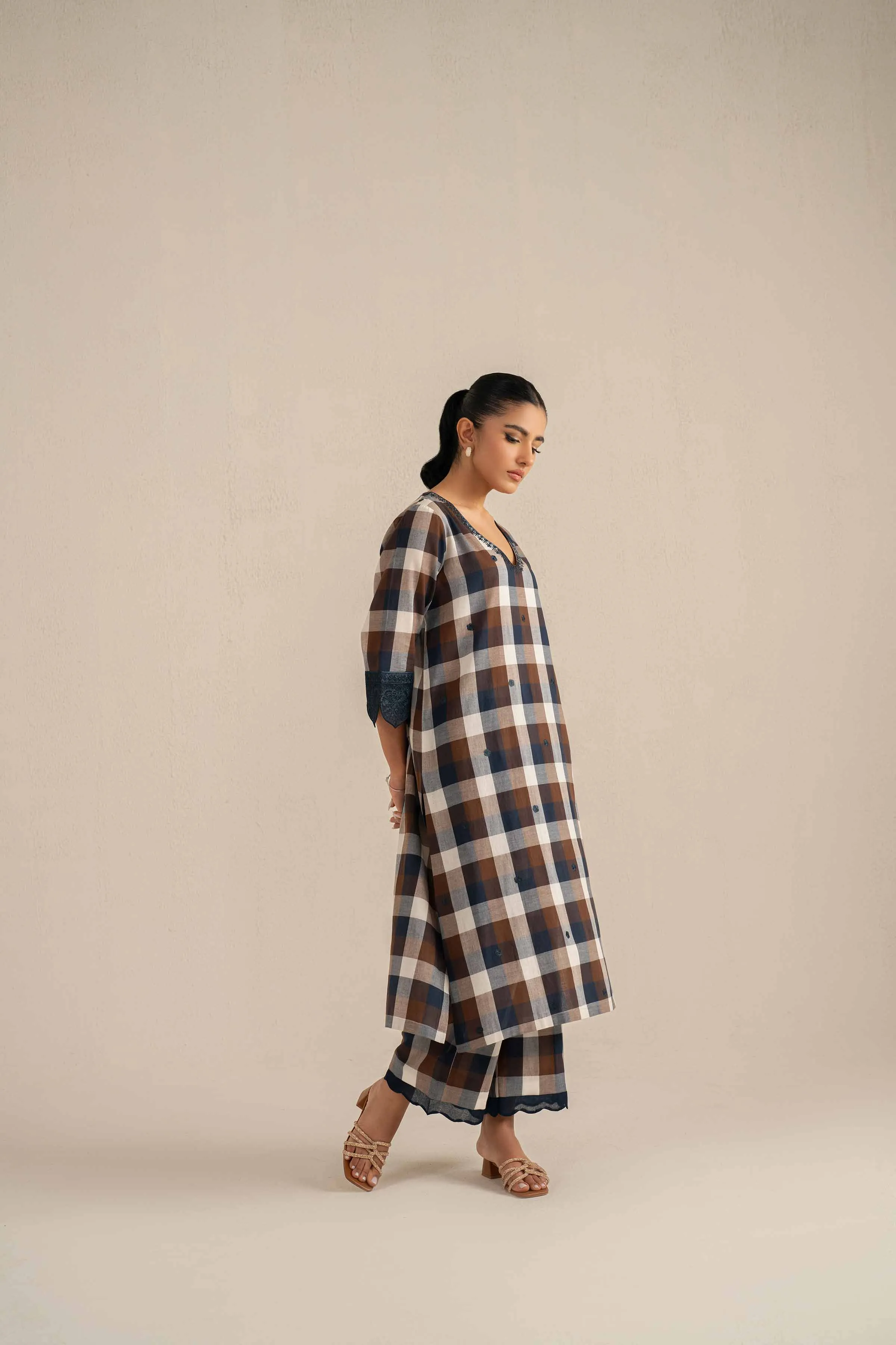 2 Piece - Printed Embroidered Suit - KFS25-42