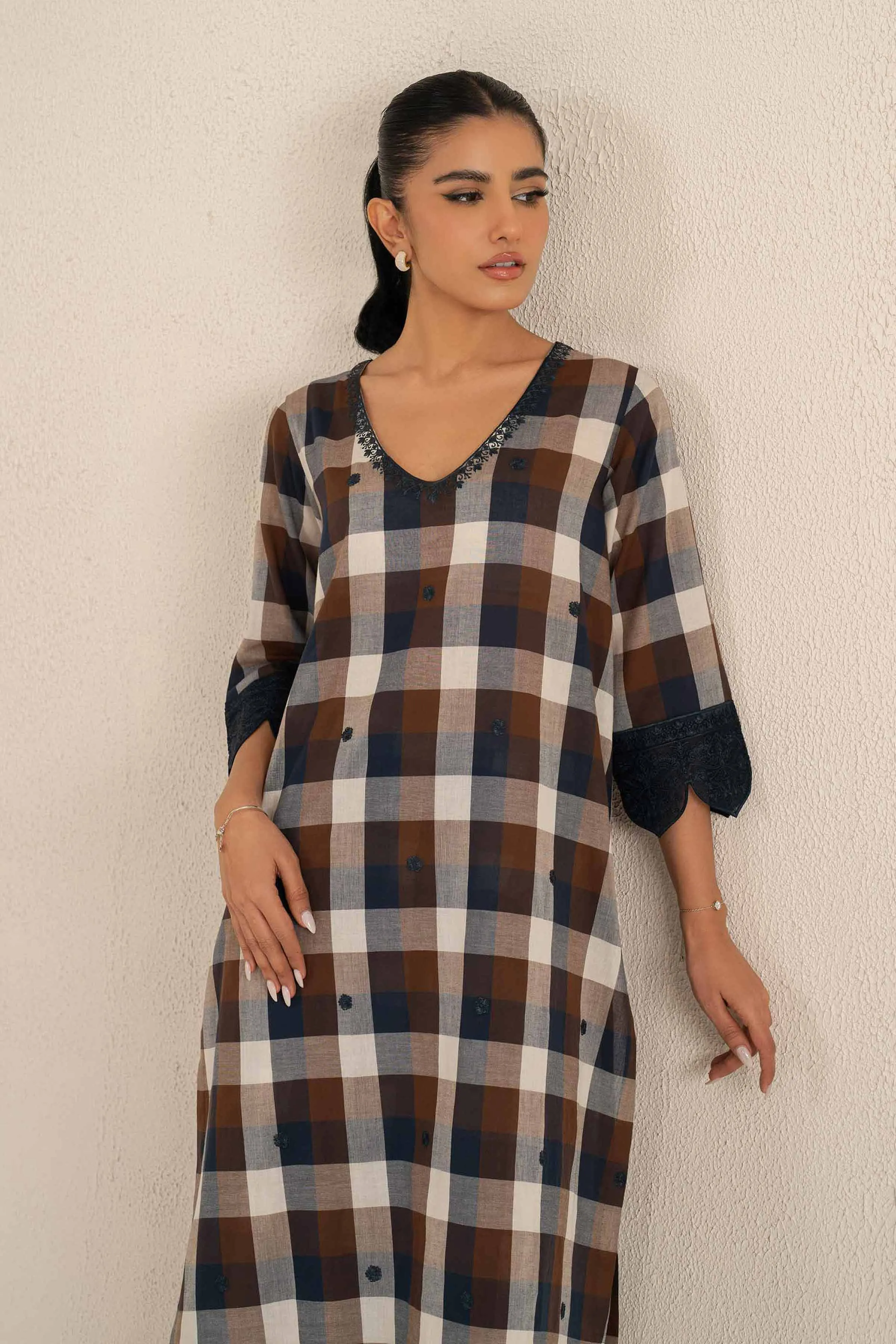 2 Piece - Printed Embroidered Suit - KFS25-42