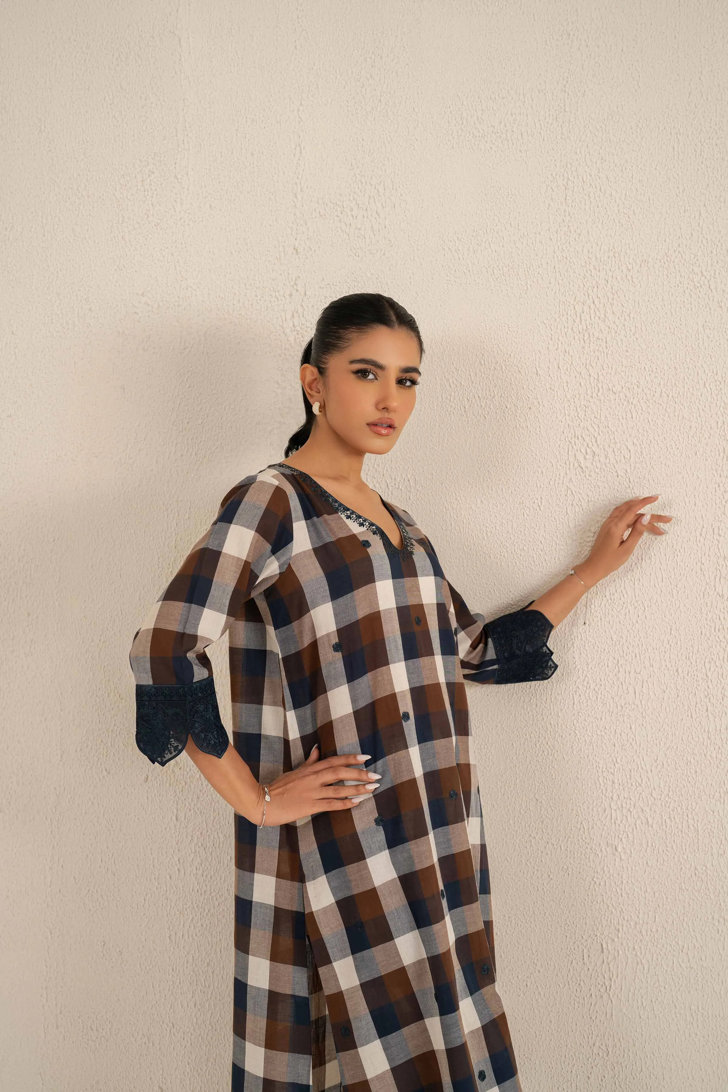 2 Piece - Printed Embroidered Suit - KFS25-42