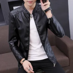 2019 New Men's Leather Locomotive Coat Autumn Korean Edition Healing Fashion Leather Jacket Man