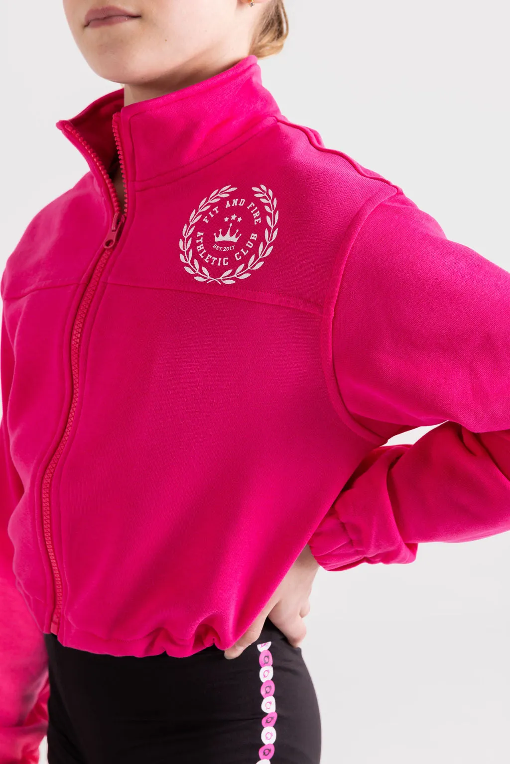 Athletic Club Full-Zip Cropped Jacket