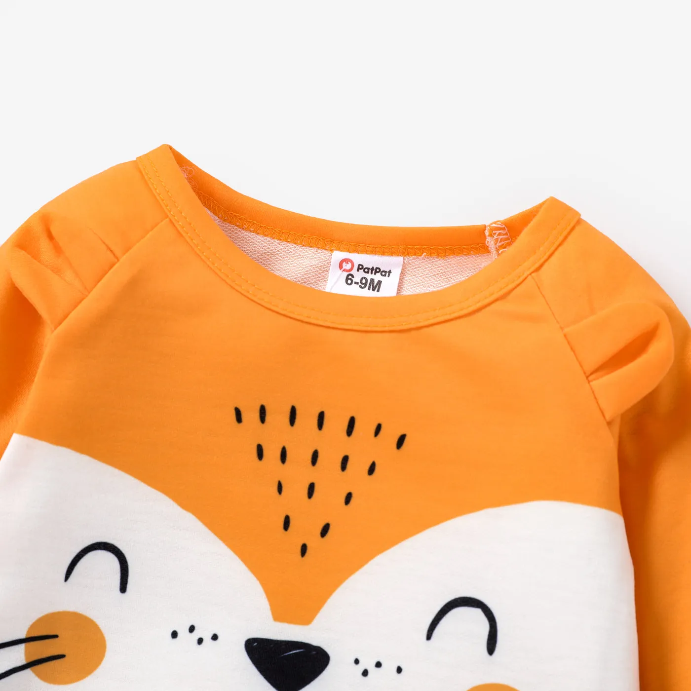 Baby Boy/Girl Cartoon Animal Print 3D Ears Long-sleeve Pullover