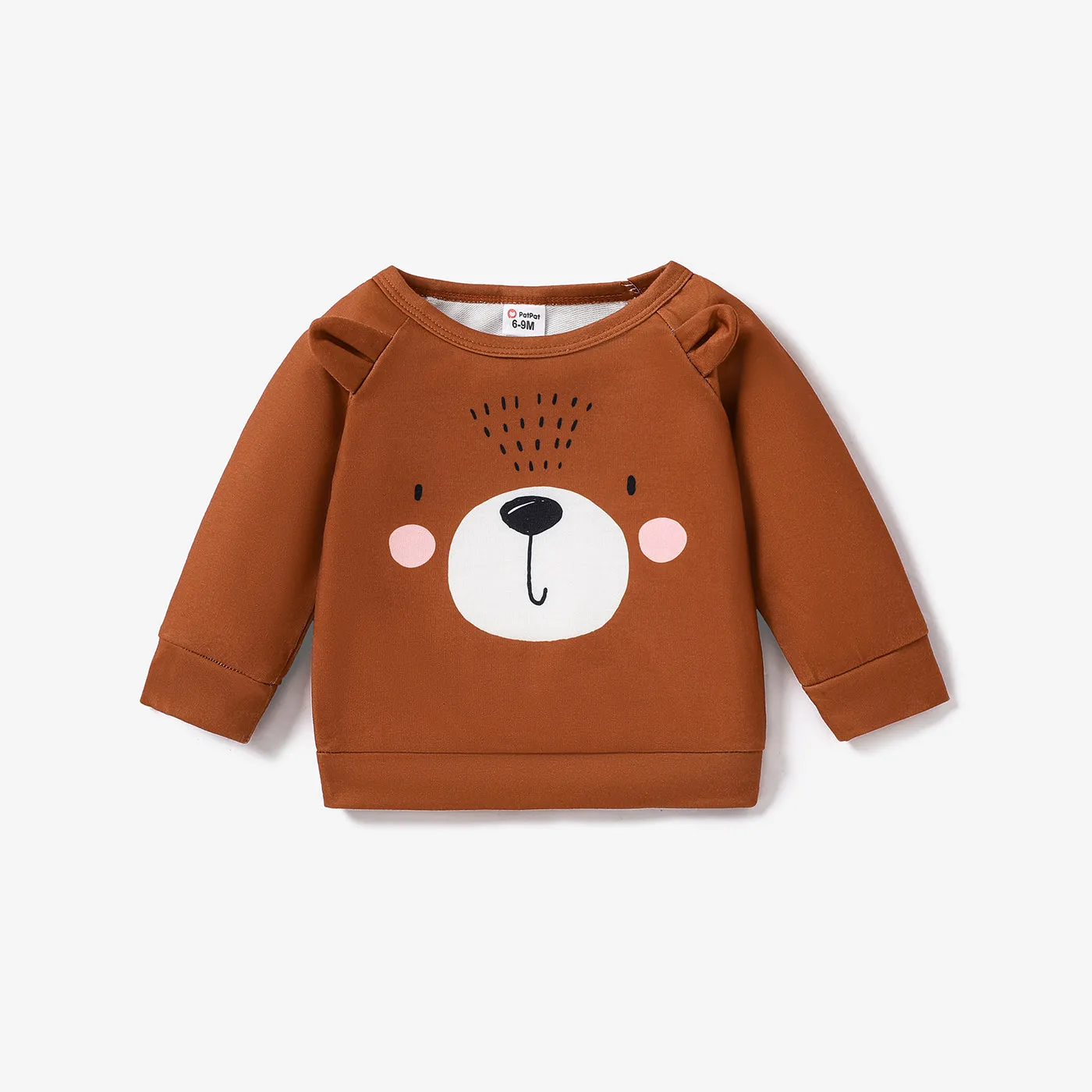 Baby Boy/Girl Cartoon Animal Print 3D Ears Long-sleeve Pullover