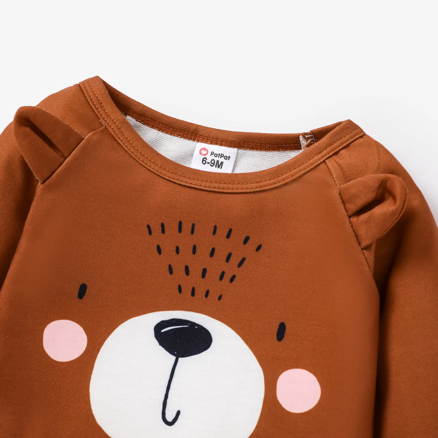 Baby Boy/Girl Cartoon Animal Print 3D Ears Long-sleeve Pullover