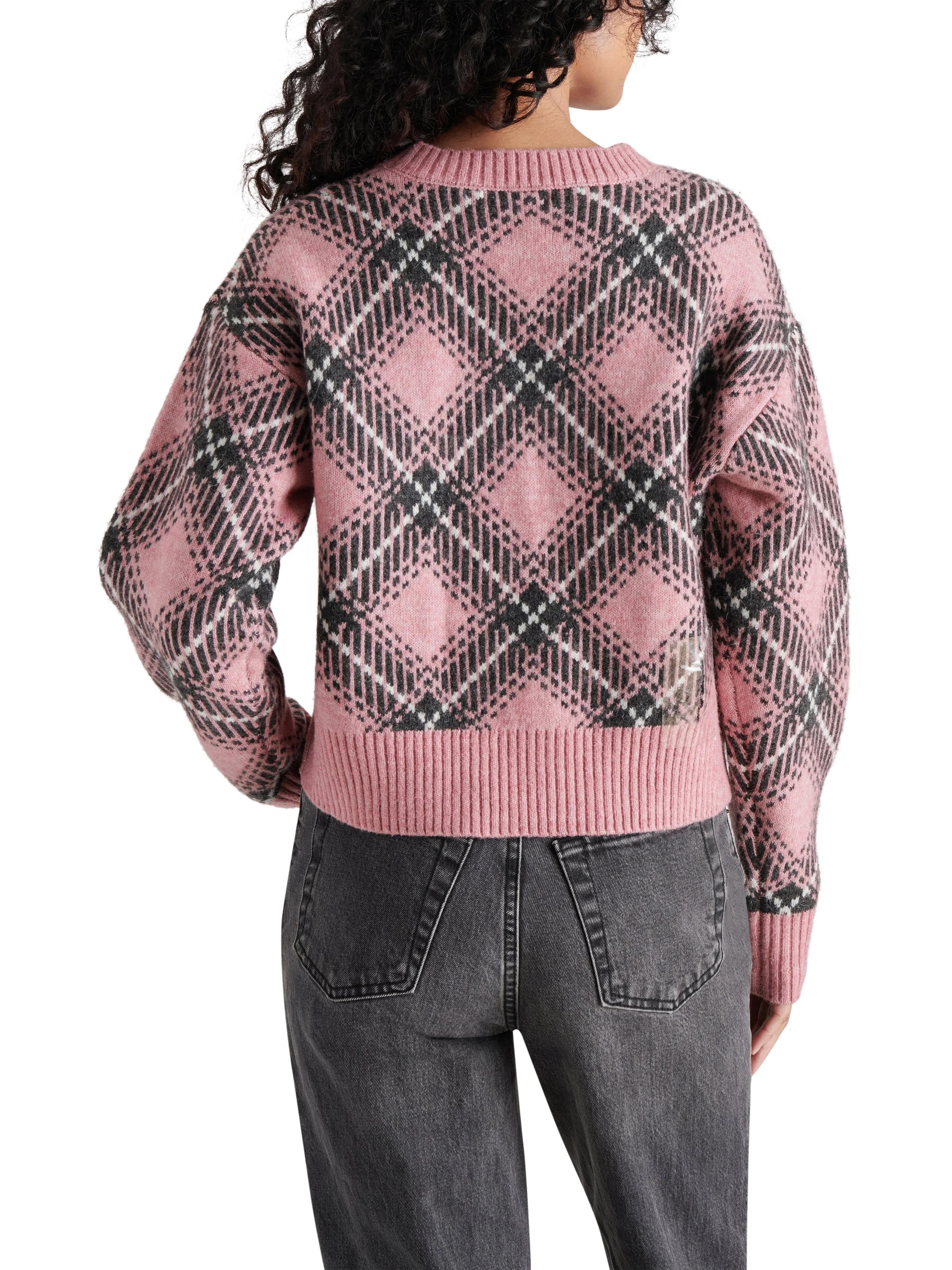 Becka Mauve Argyle Sweater