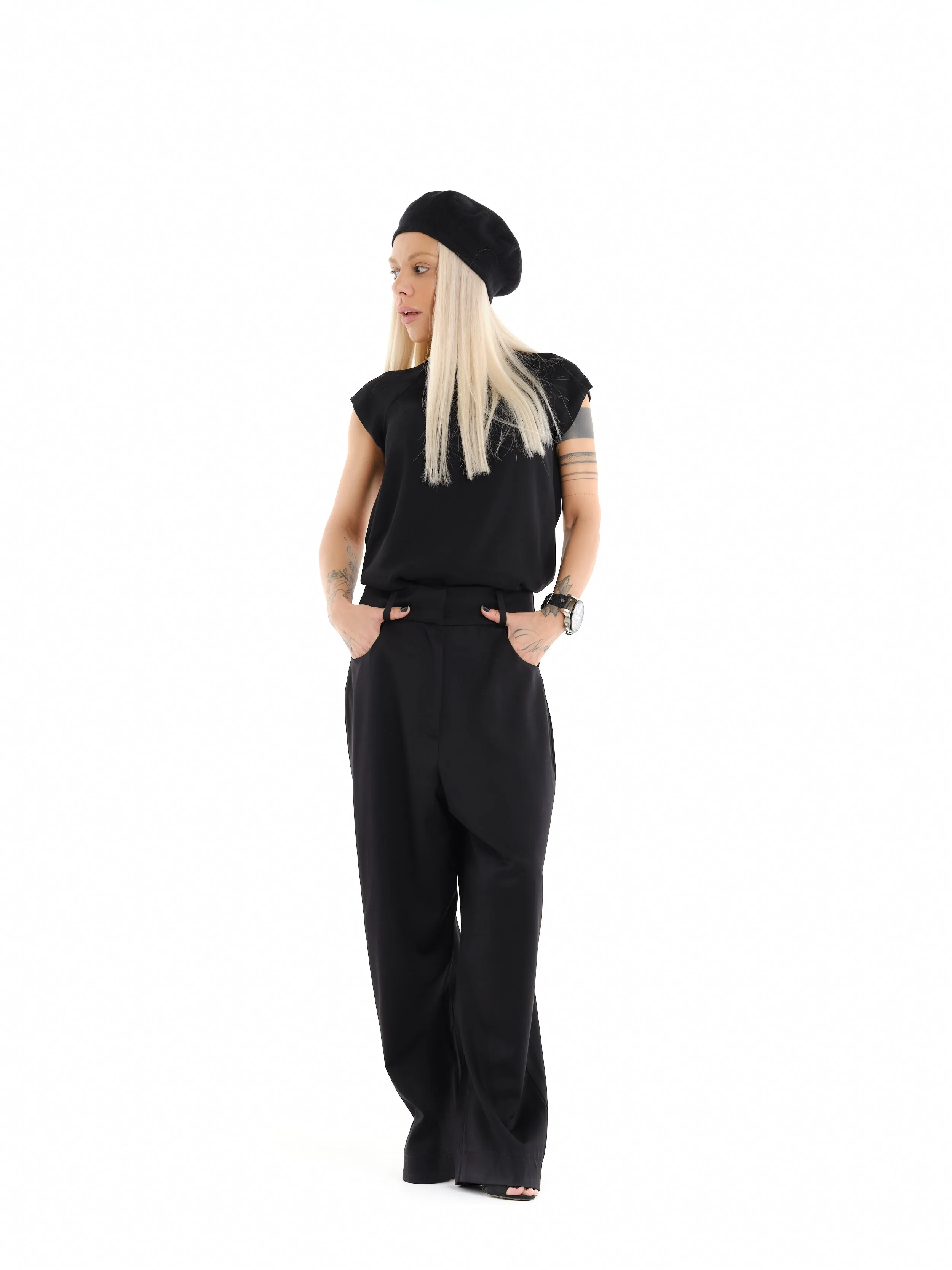 Black Wide-Leg Pants