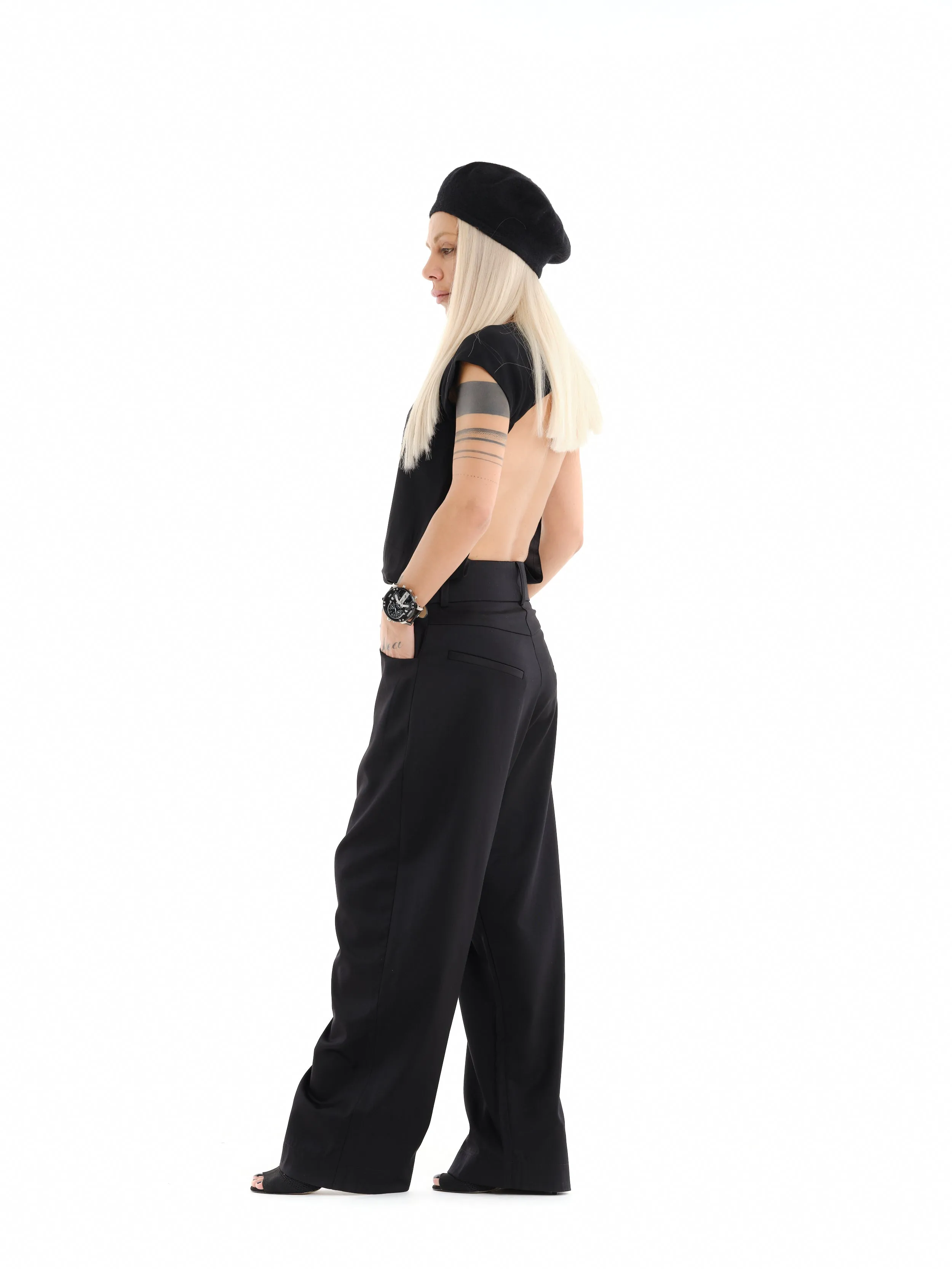 Black Wide-Leg Pants