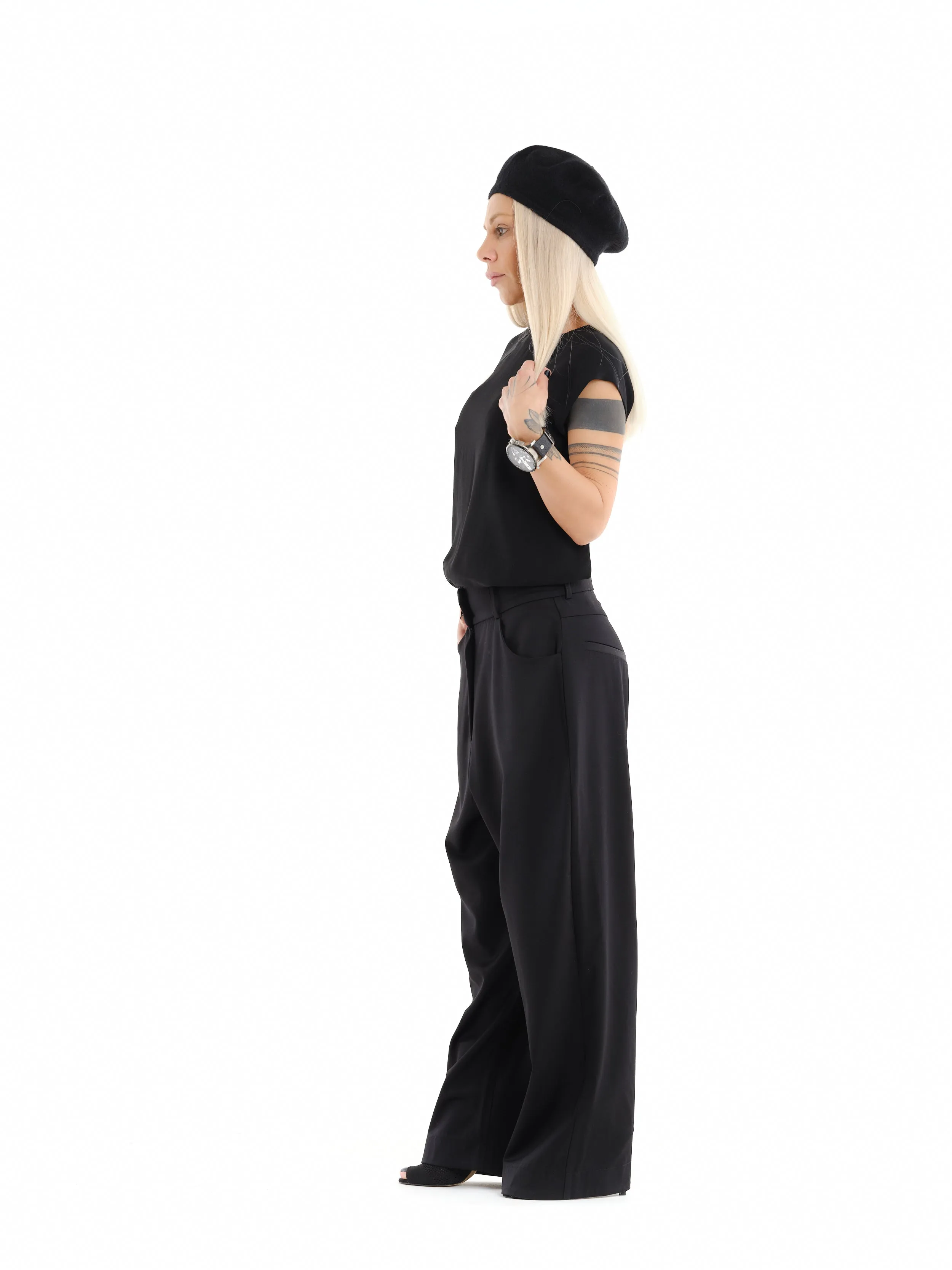 Black Wide-Leg Pants