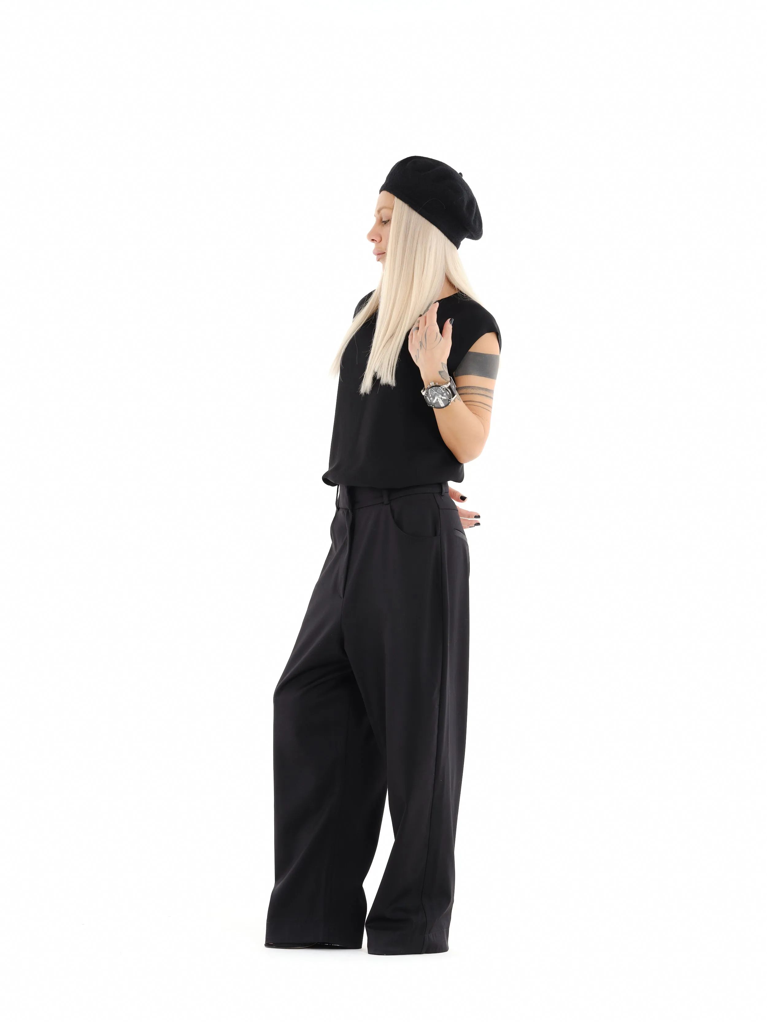 Black Wide-Leg Pants