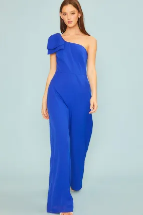 BOWTIE ONE SHOULDER JUMPSUIT