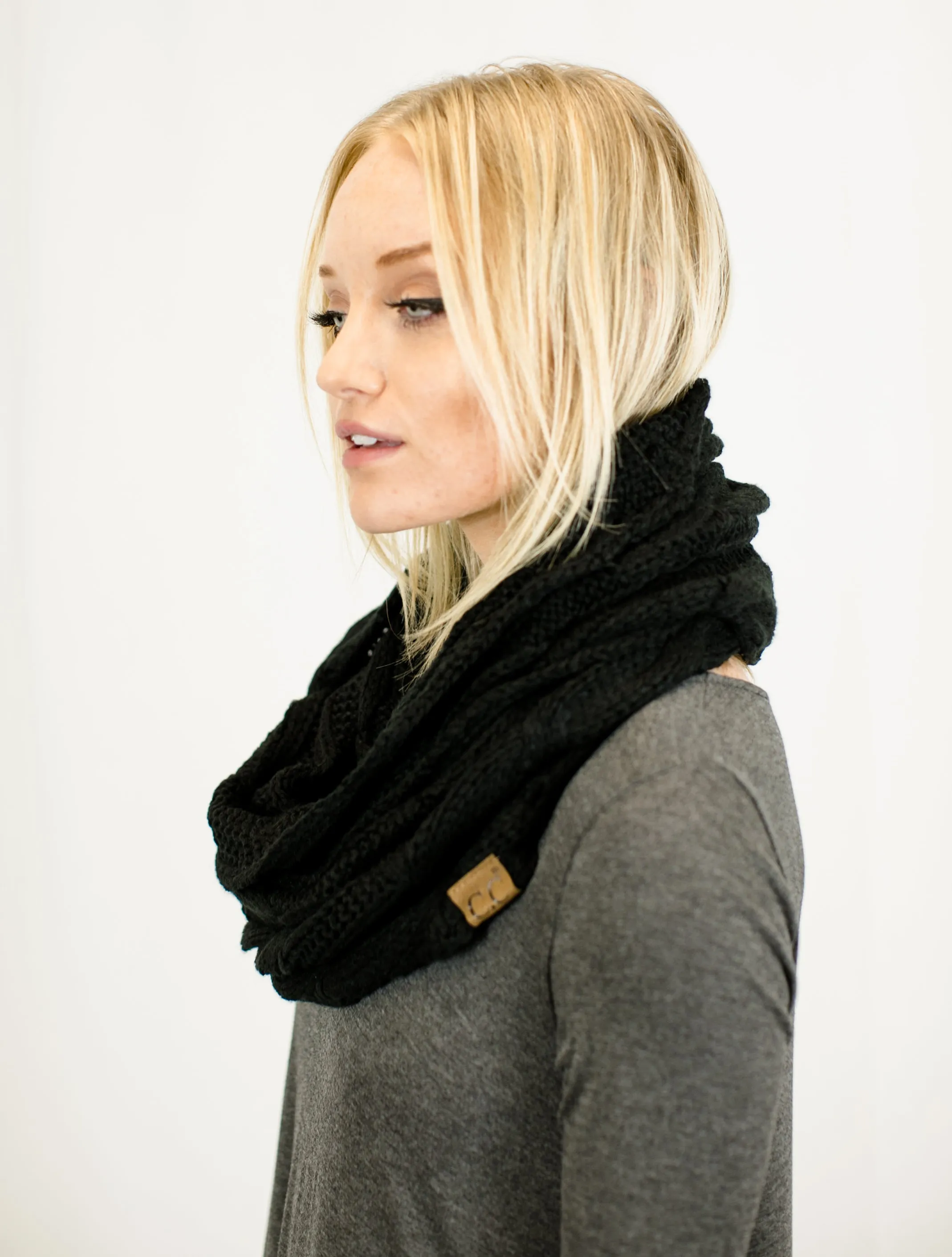 C.C. Warm Knit Infinity Loop Scarf