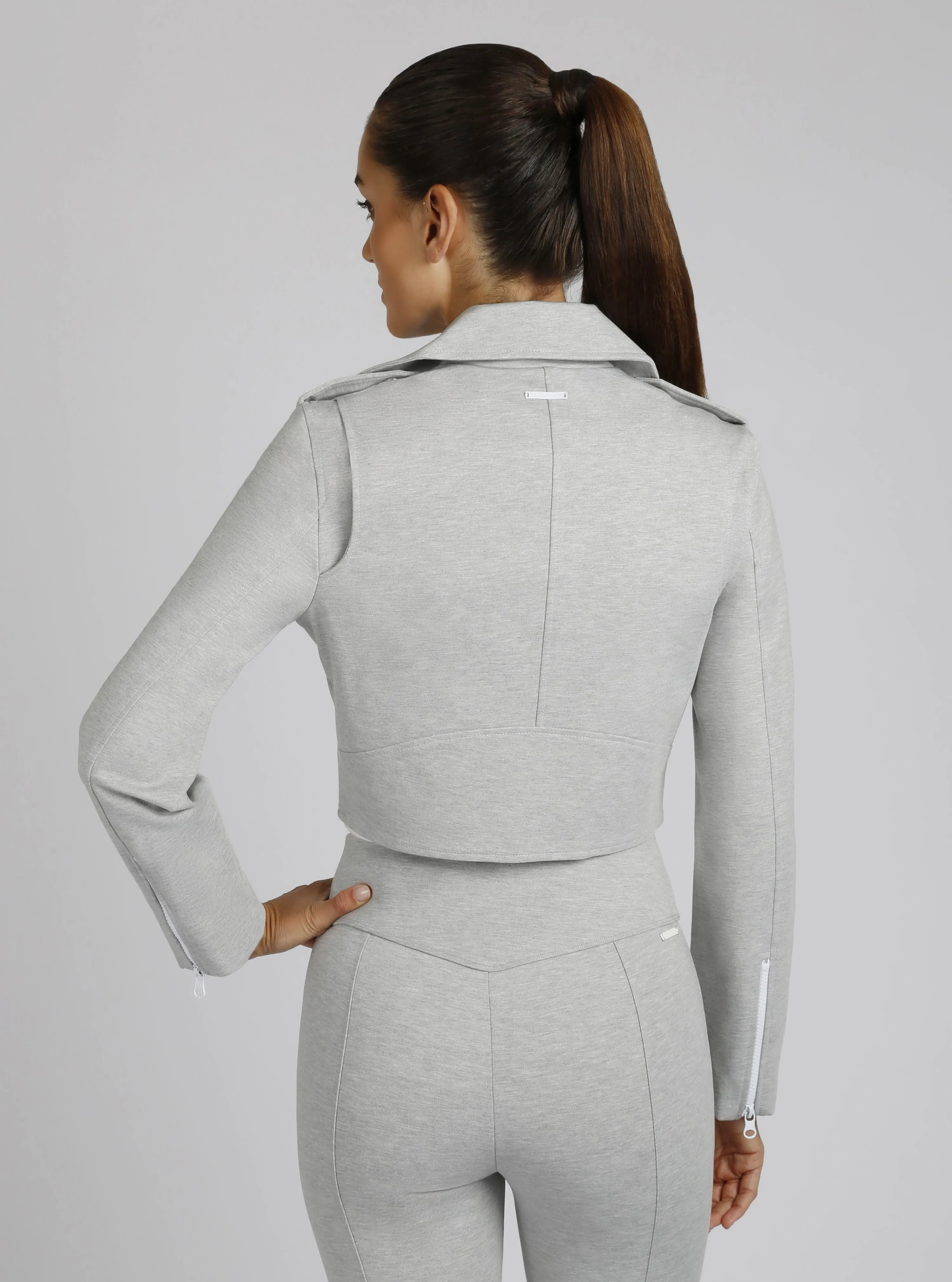 Cleo Cropped Ponte Moto Jacket