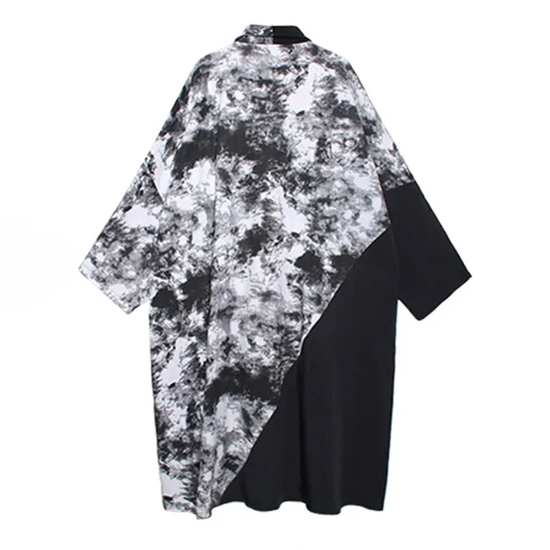 Cloudy Night Sky Trench Coat