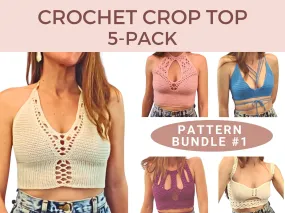 Crochet Pattern Top Bundle - 5 PACK