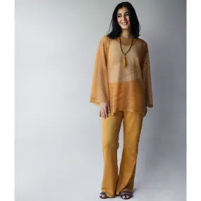 Golden open knit co-ord set