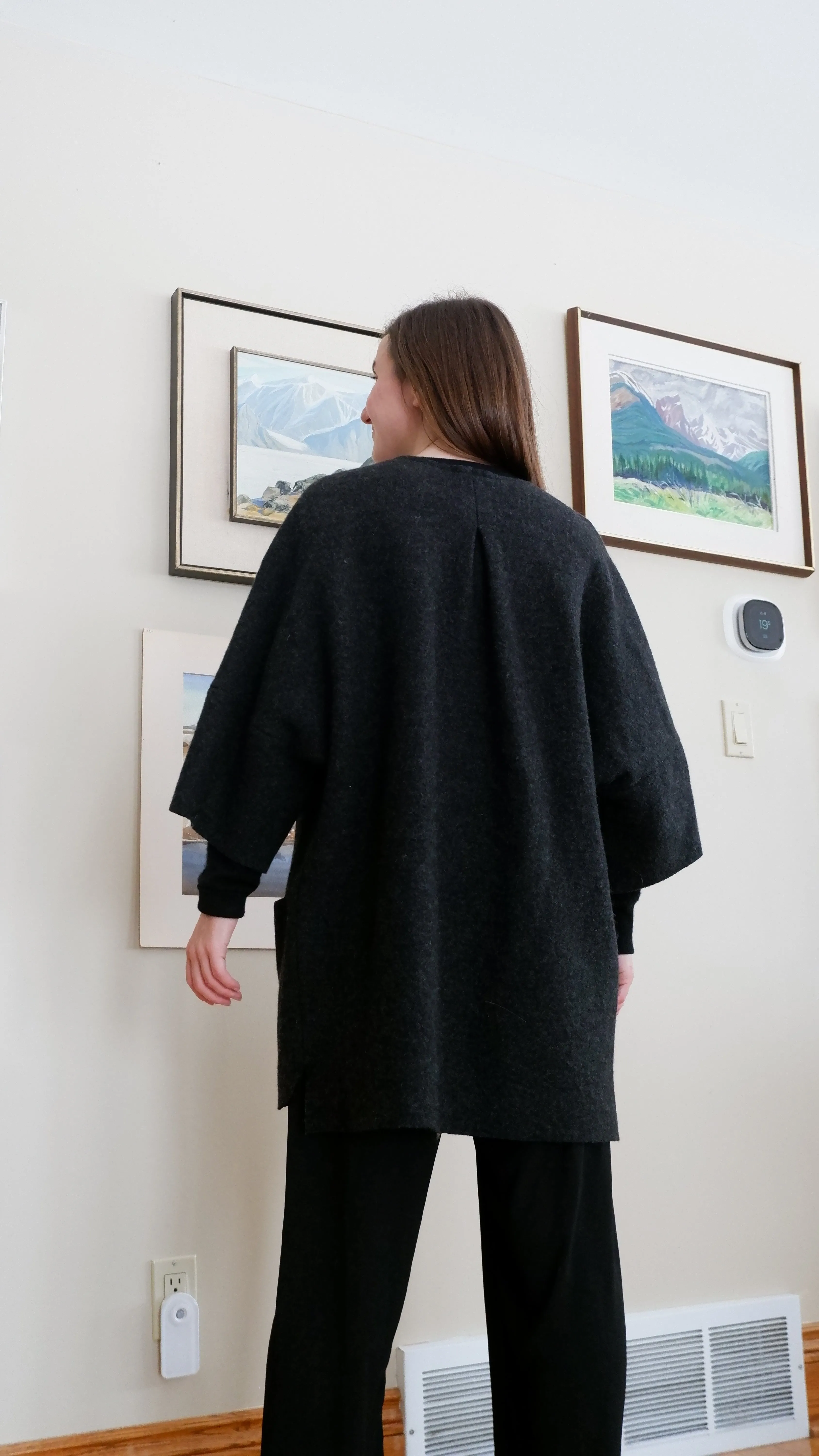 Hoi Bo Charcoal Boiled Wool Shacket - L