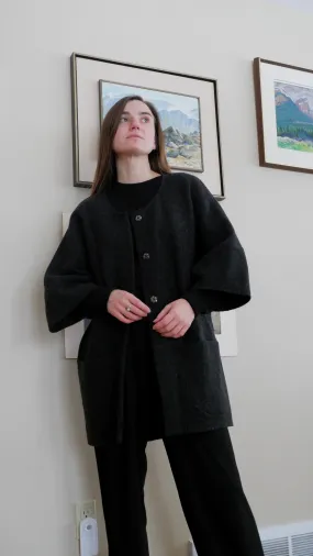 Hoi Bo Charcoal Boiled Wool Shacket - L