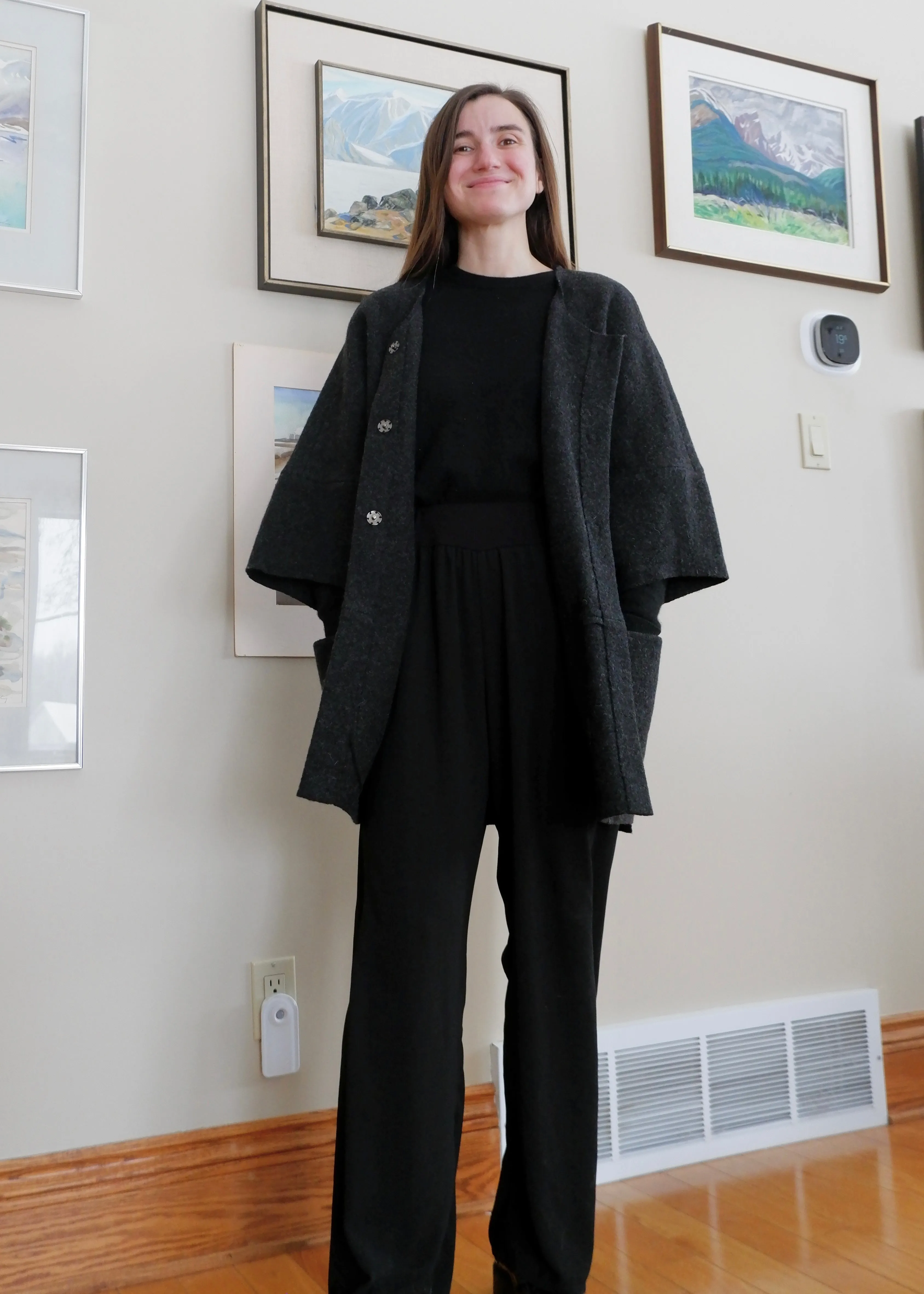 Hoi Bo Charcoal Boiled Wool Shacket - L