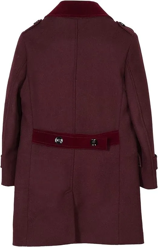 Isaac Mizrahi Boy's 2-20 Velvet Collar Quilt Lined Wool Blend Peacoat