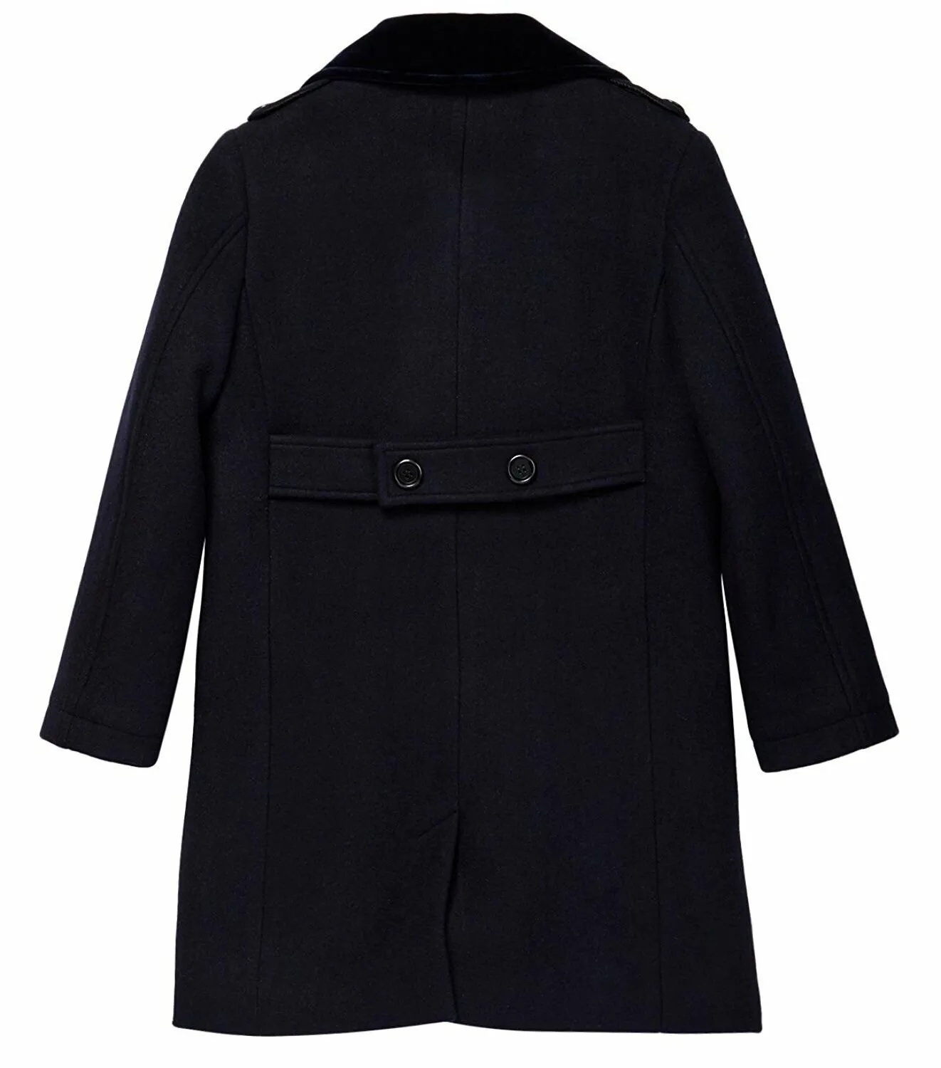 Isaac Mizrahi Boy's 2-20 Velvet Collar Quilt Lined Wool Blend Peacoat