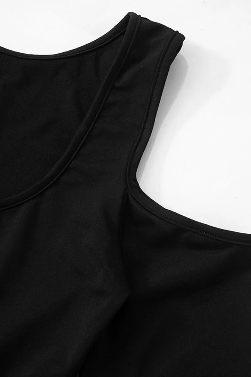 JS3286 Cold Shoulder Bodycon Jumpsuits