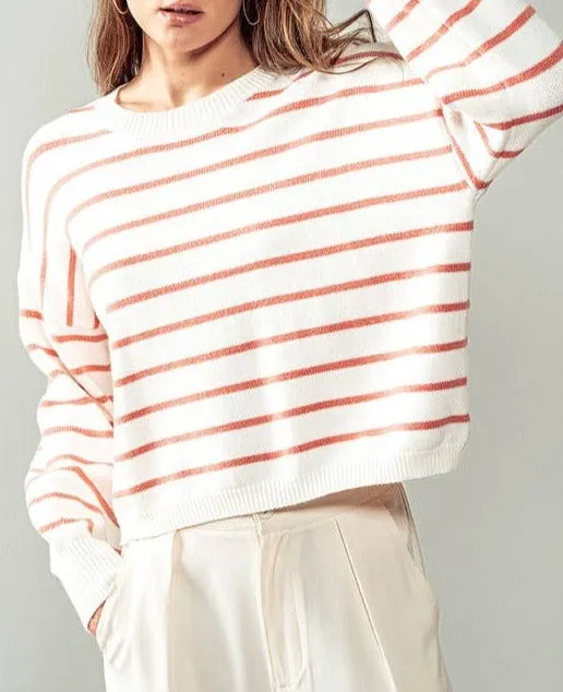 Lightweight Dolman Striped Sweater (2 colors)
