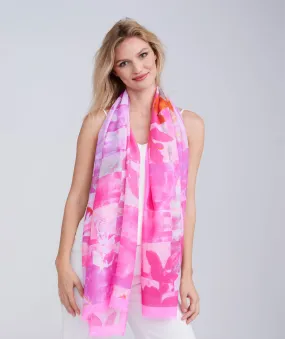 Lightweight Hot Pink Printed Spring Summer Scarf