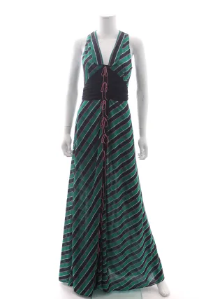 Marco de Vincenzo Striped Jersey Maxi Dress