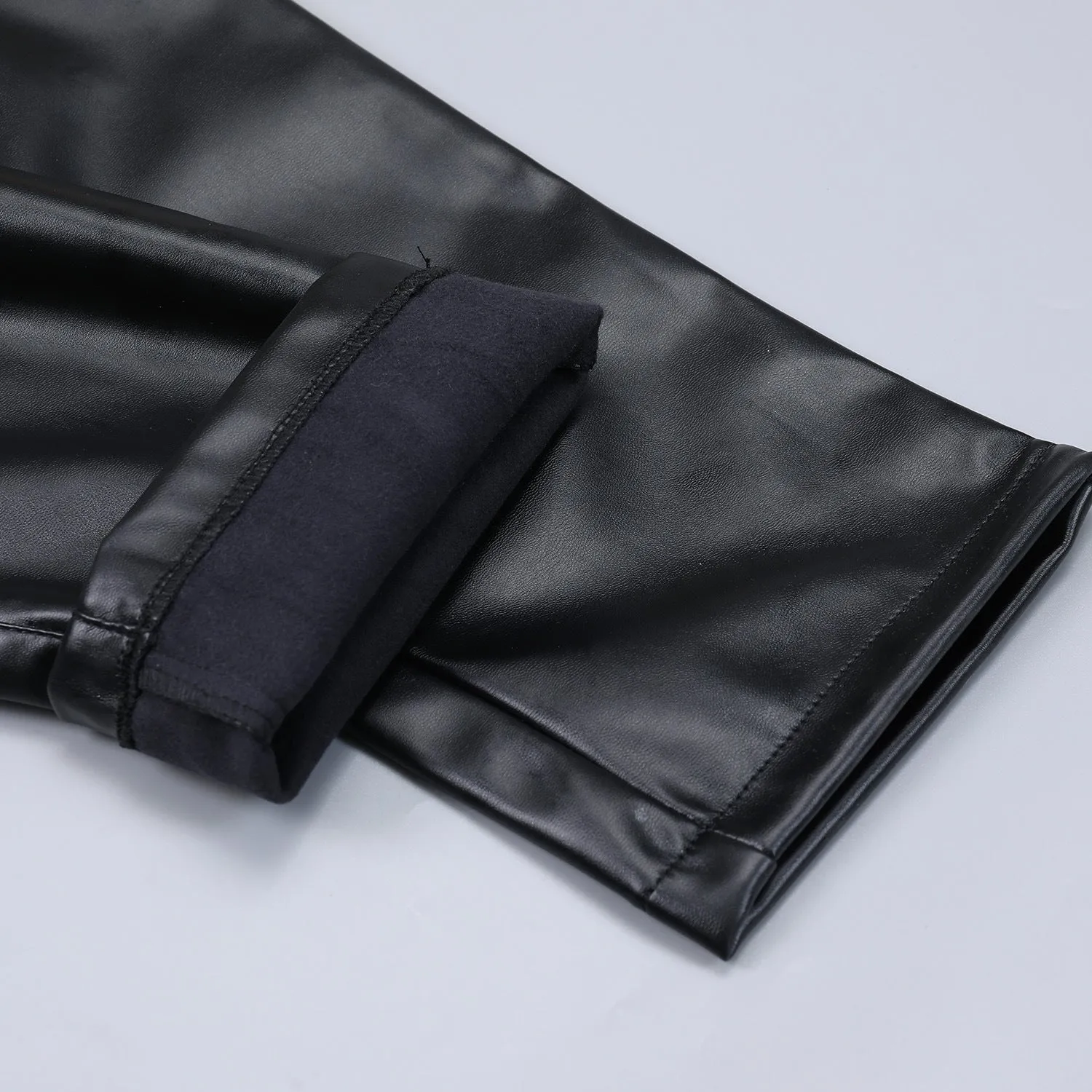 Mens Leather Pants Camouflage Young And Middle-Aged Leather Pants Men 'S Stretch Slim PU Leather Pants