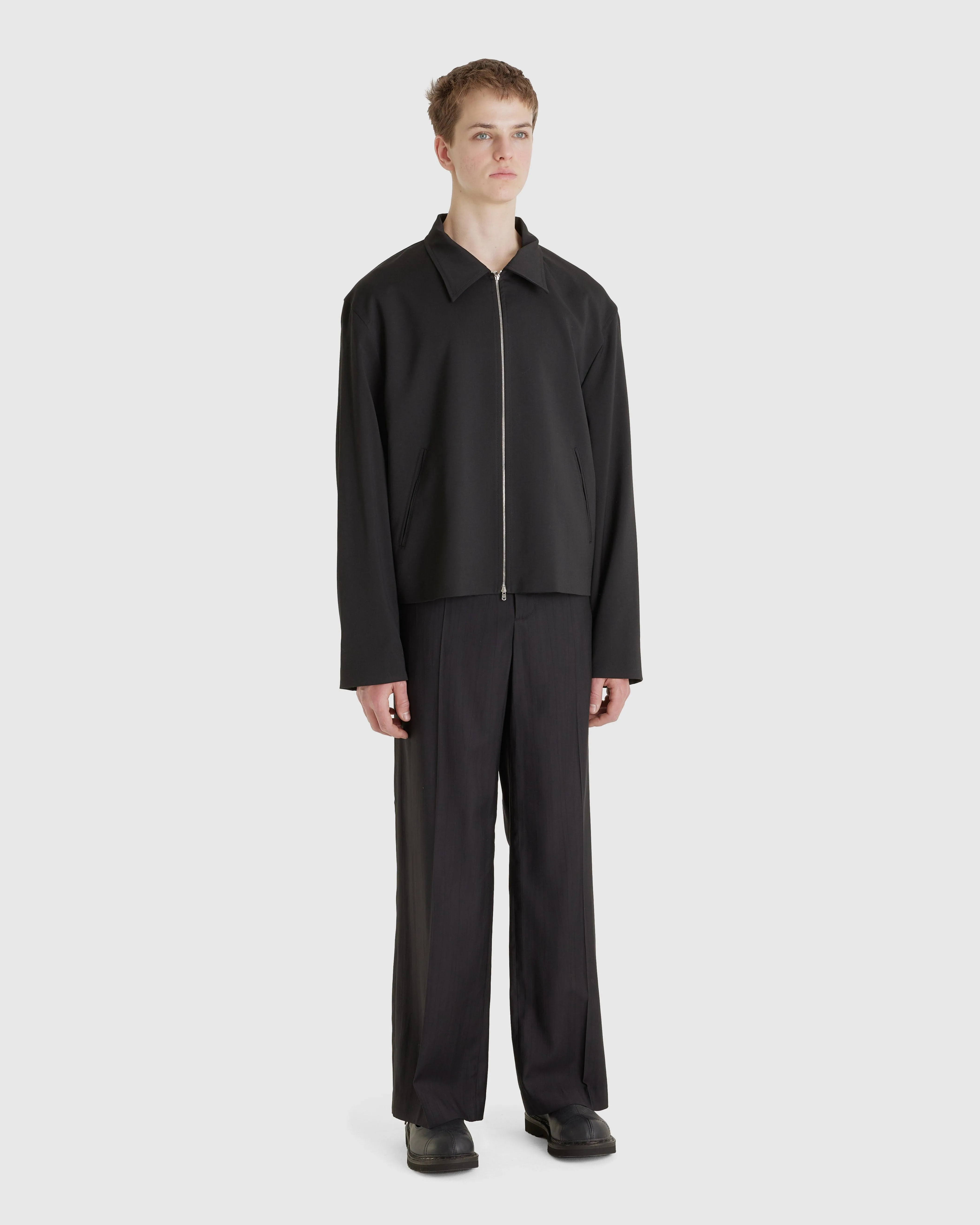 Mini Jacket Black Worsted Wool