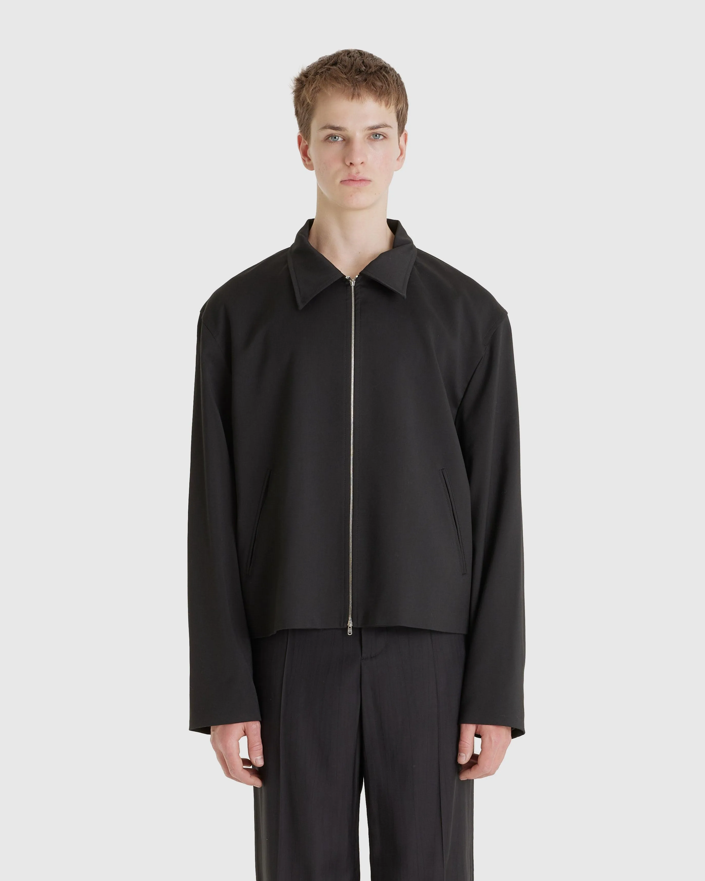 Mini Jacket Black Worsted Wool