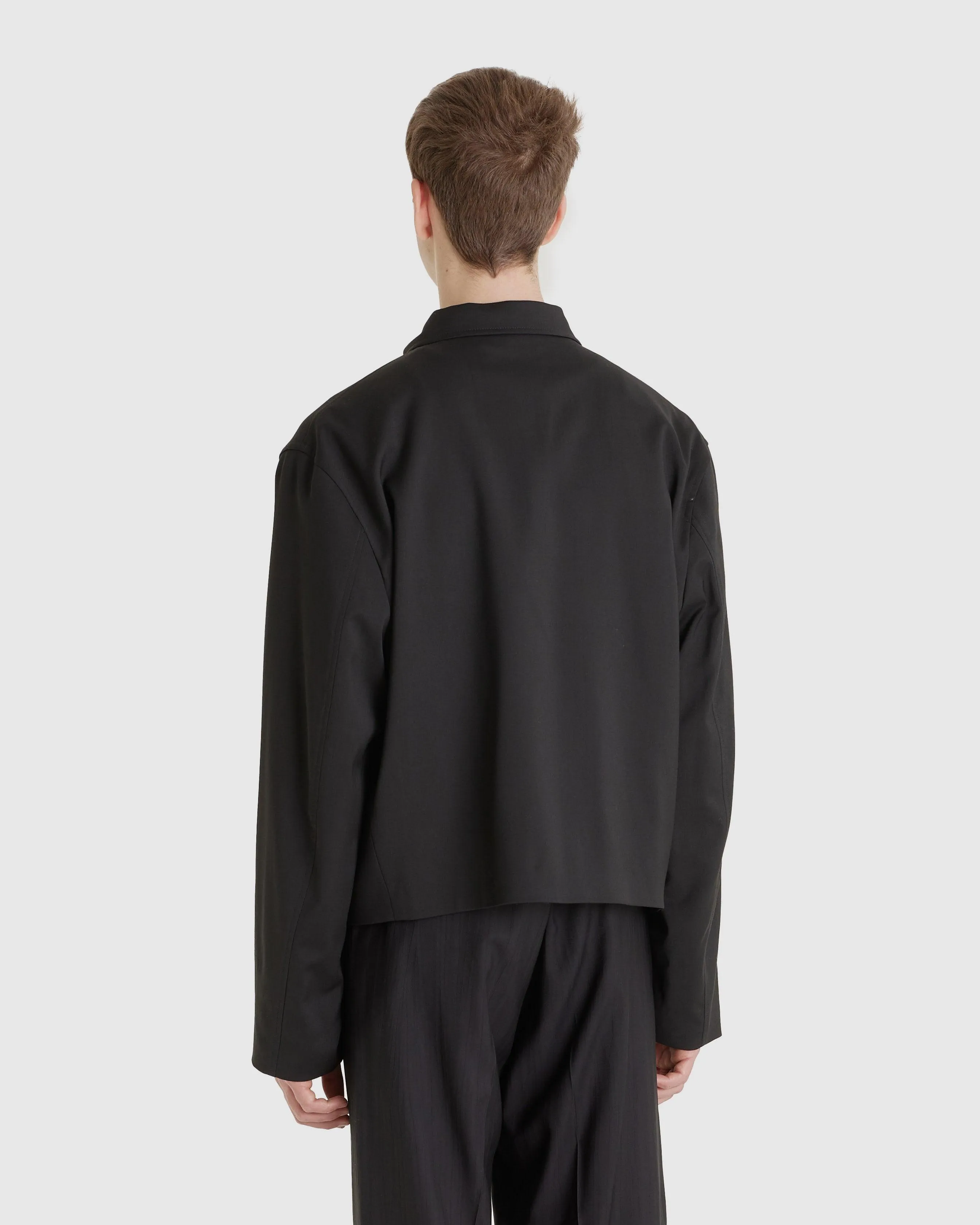 Mini Jacket Black Worsted Wool