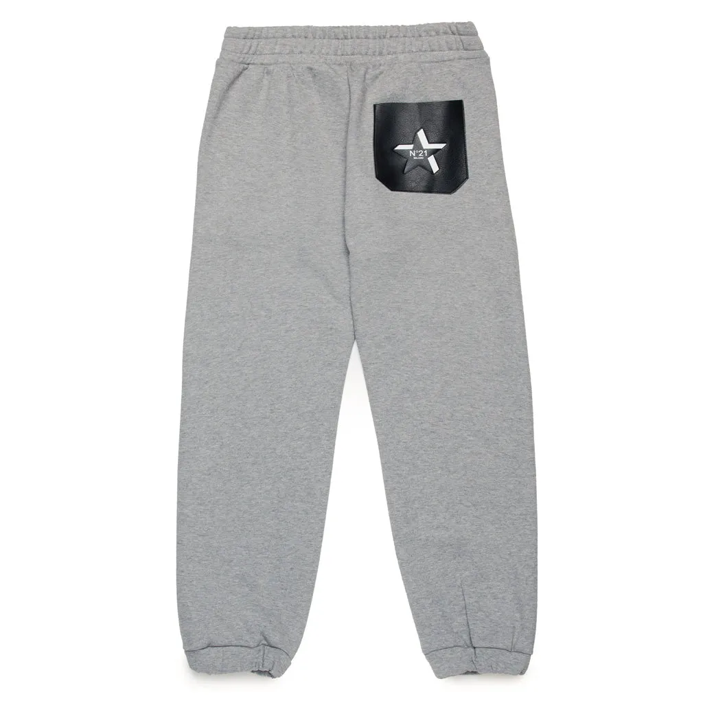 N°21 Kids Mélange Jogger Trousers With Patch Pocket