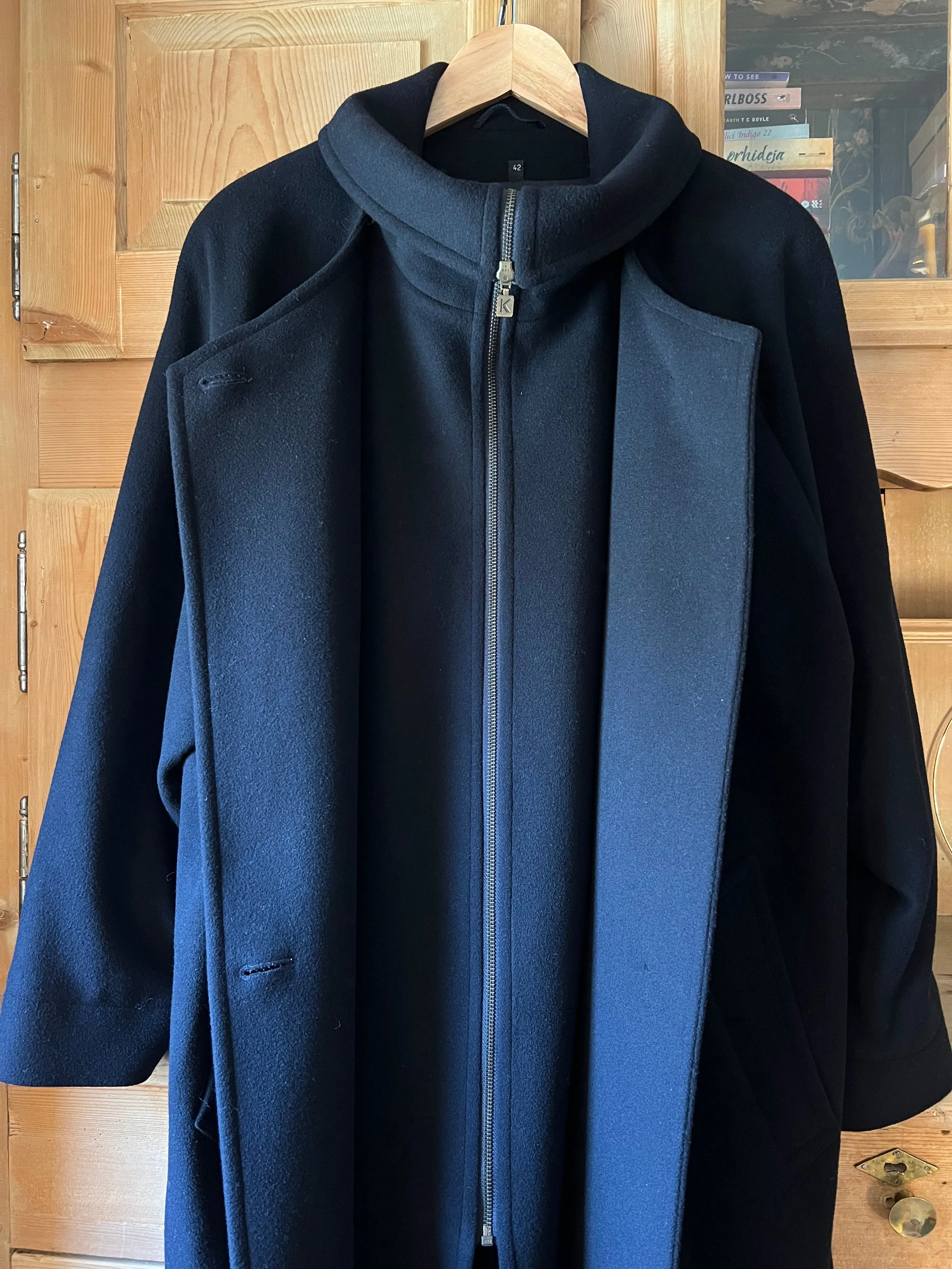 Navy Blue Wool & Cashmere Coat