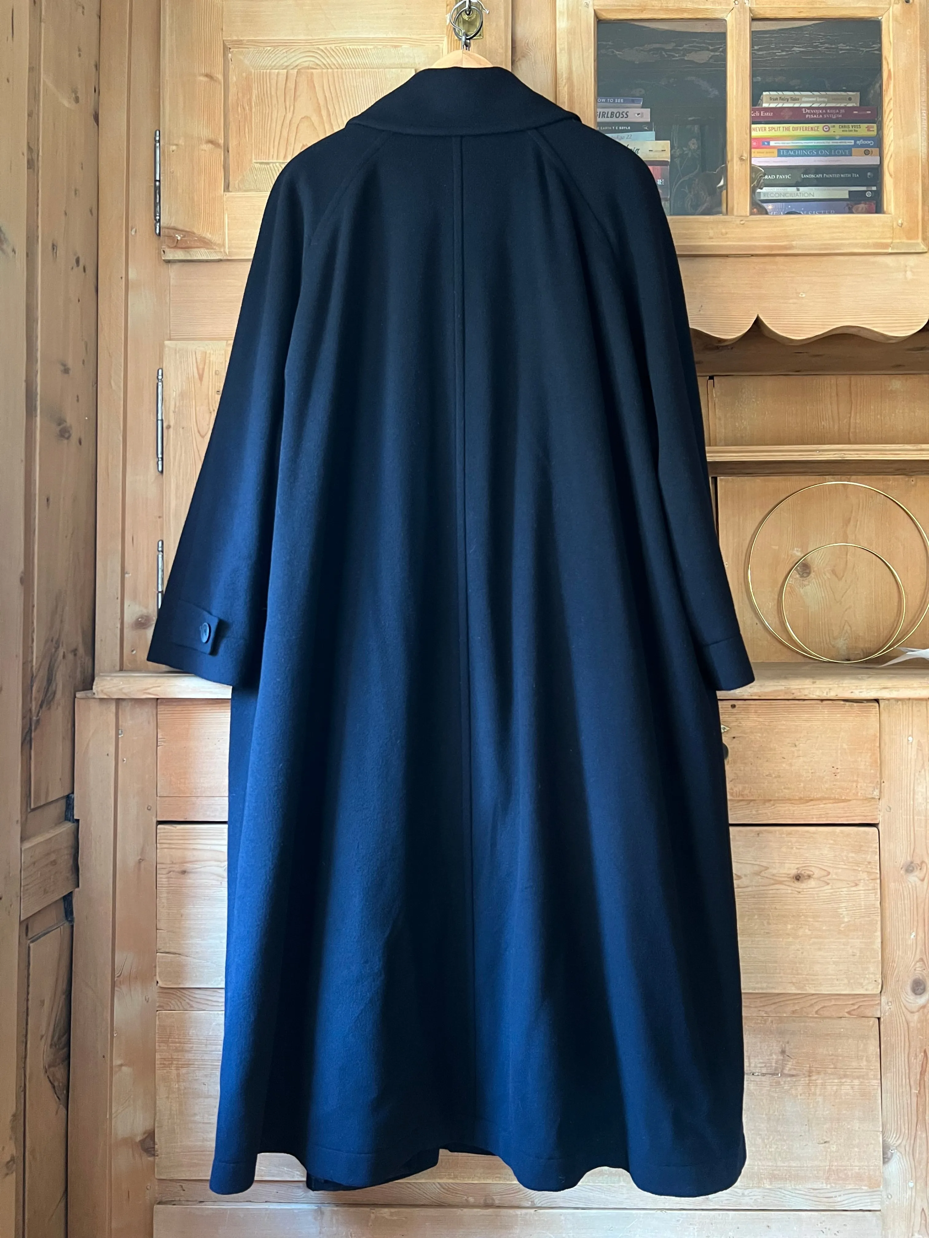 Navy Blue Wool & Cashmere Coat