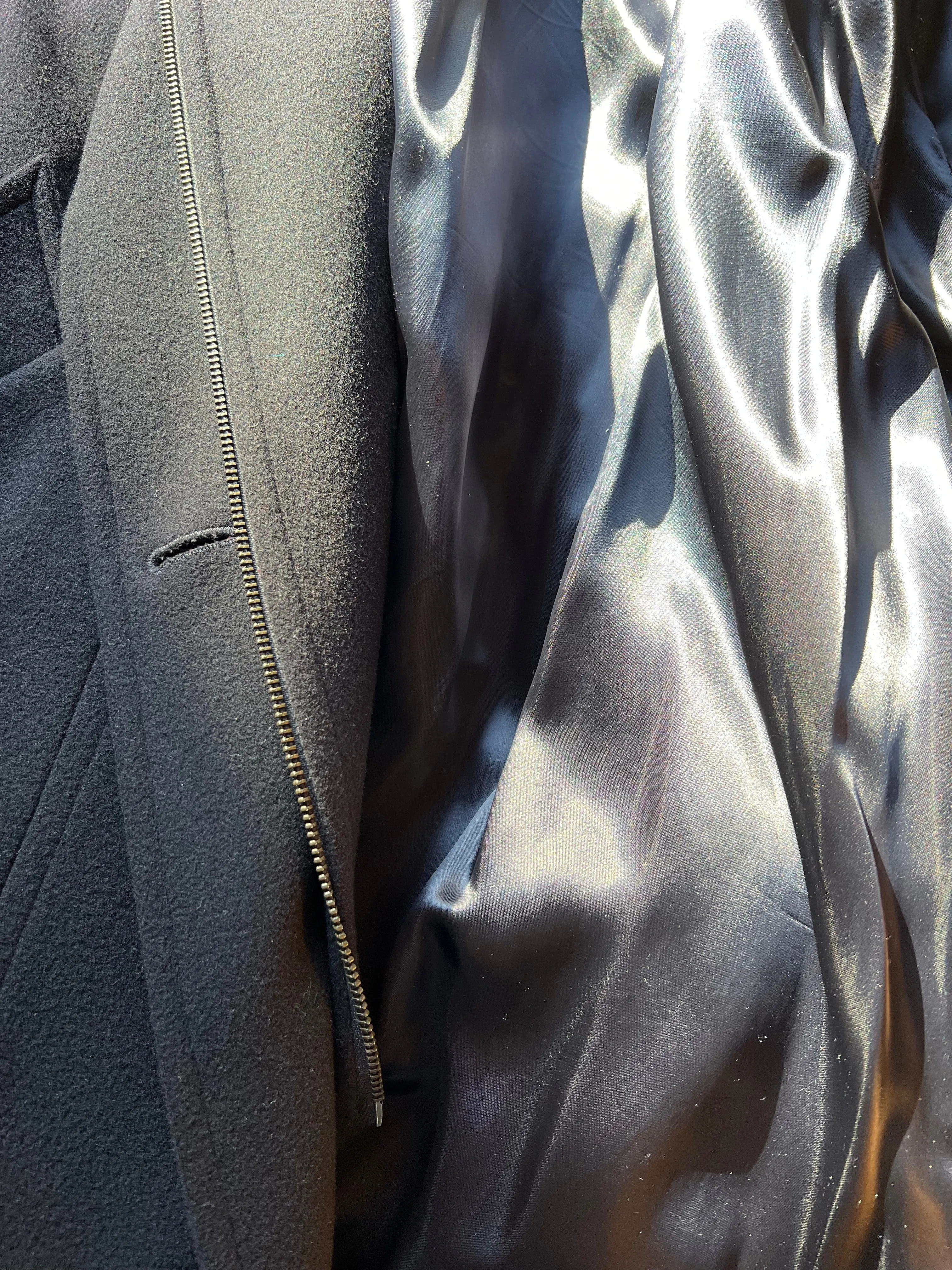 Navy Blue Wool & Cashmere Coat
