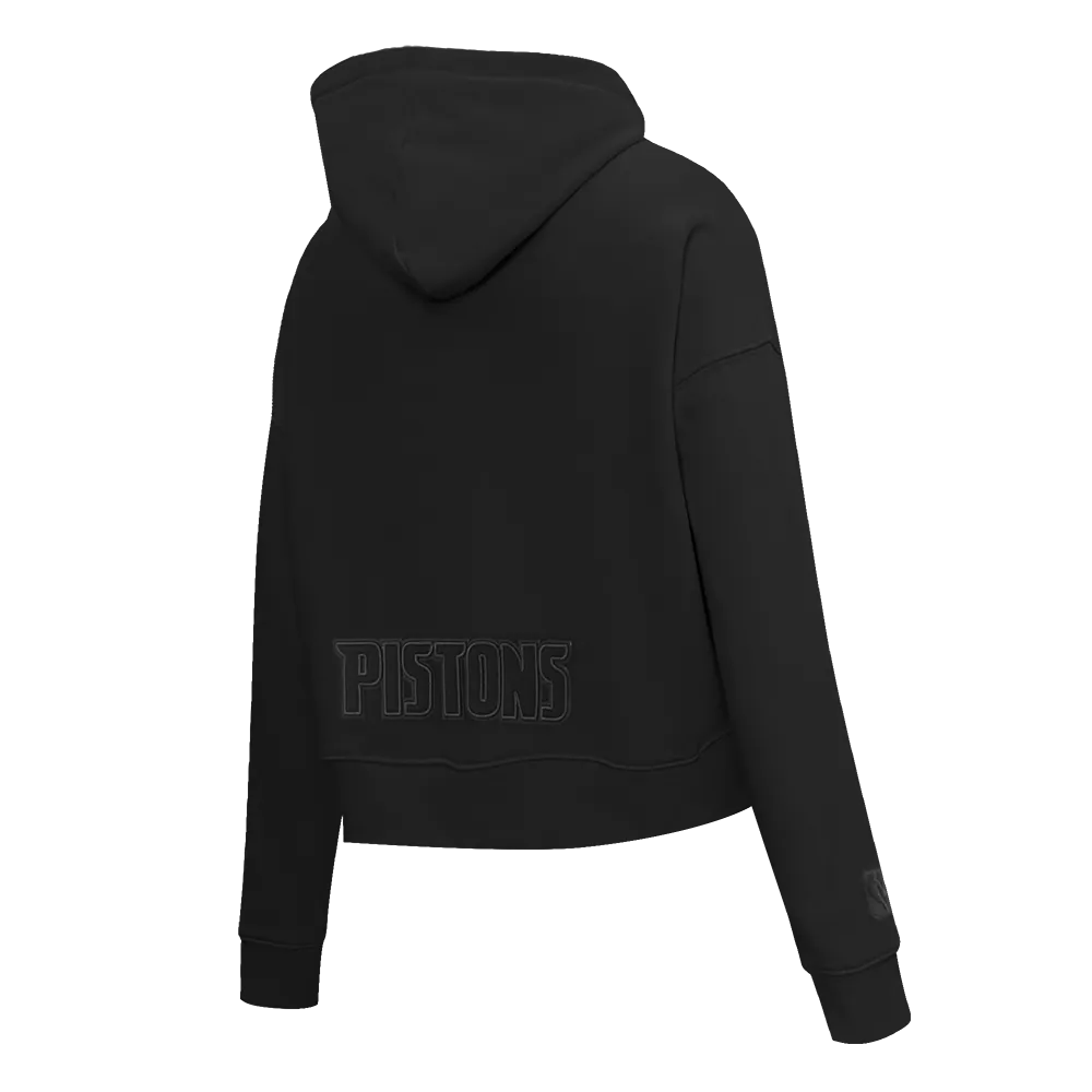 NBA DETROIT PISTONS NEUTRAL WOMEN'S CROPPED PO HOODIE (BLACK)