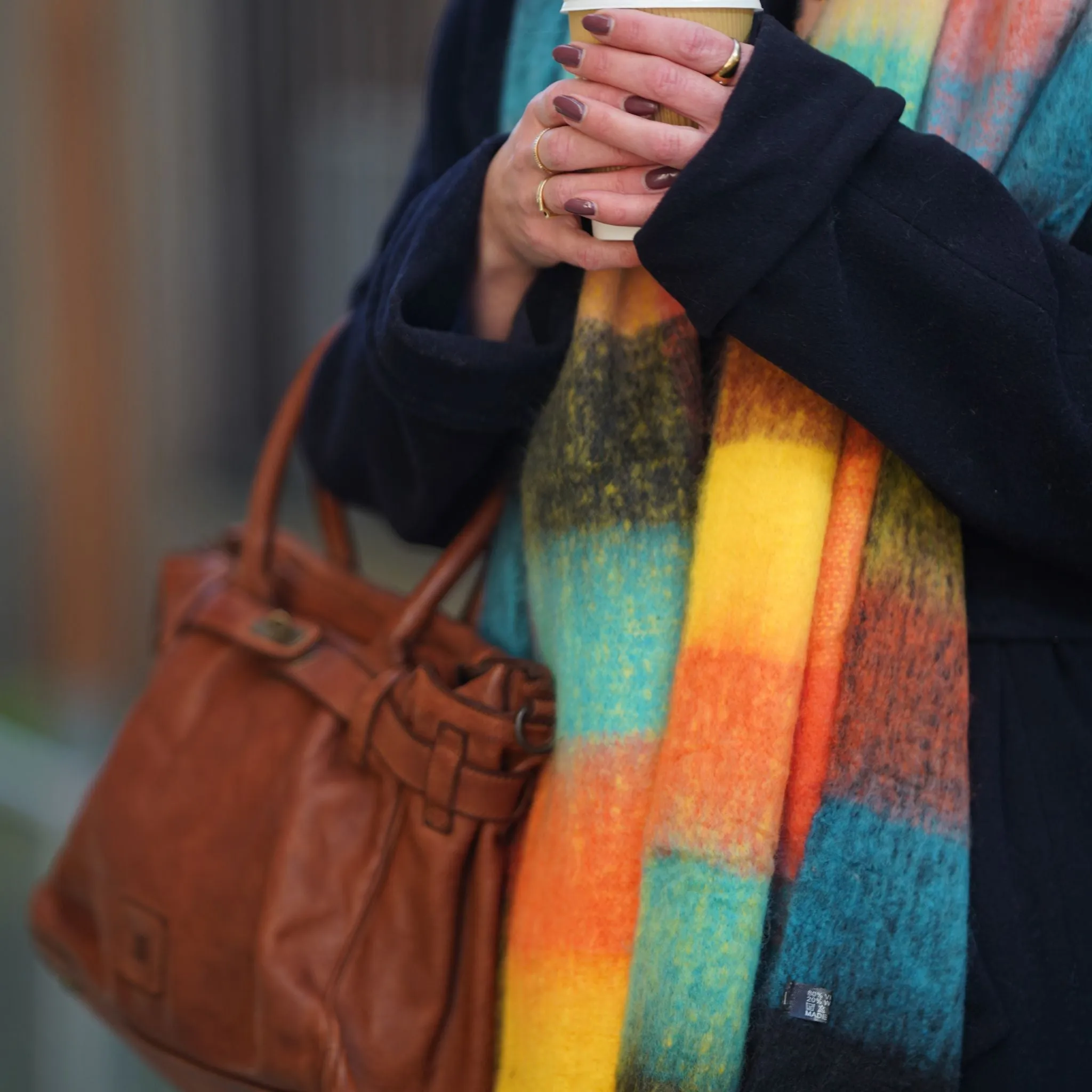 Oversized Checked Blanket Scarf