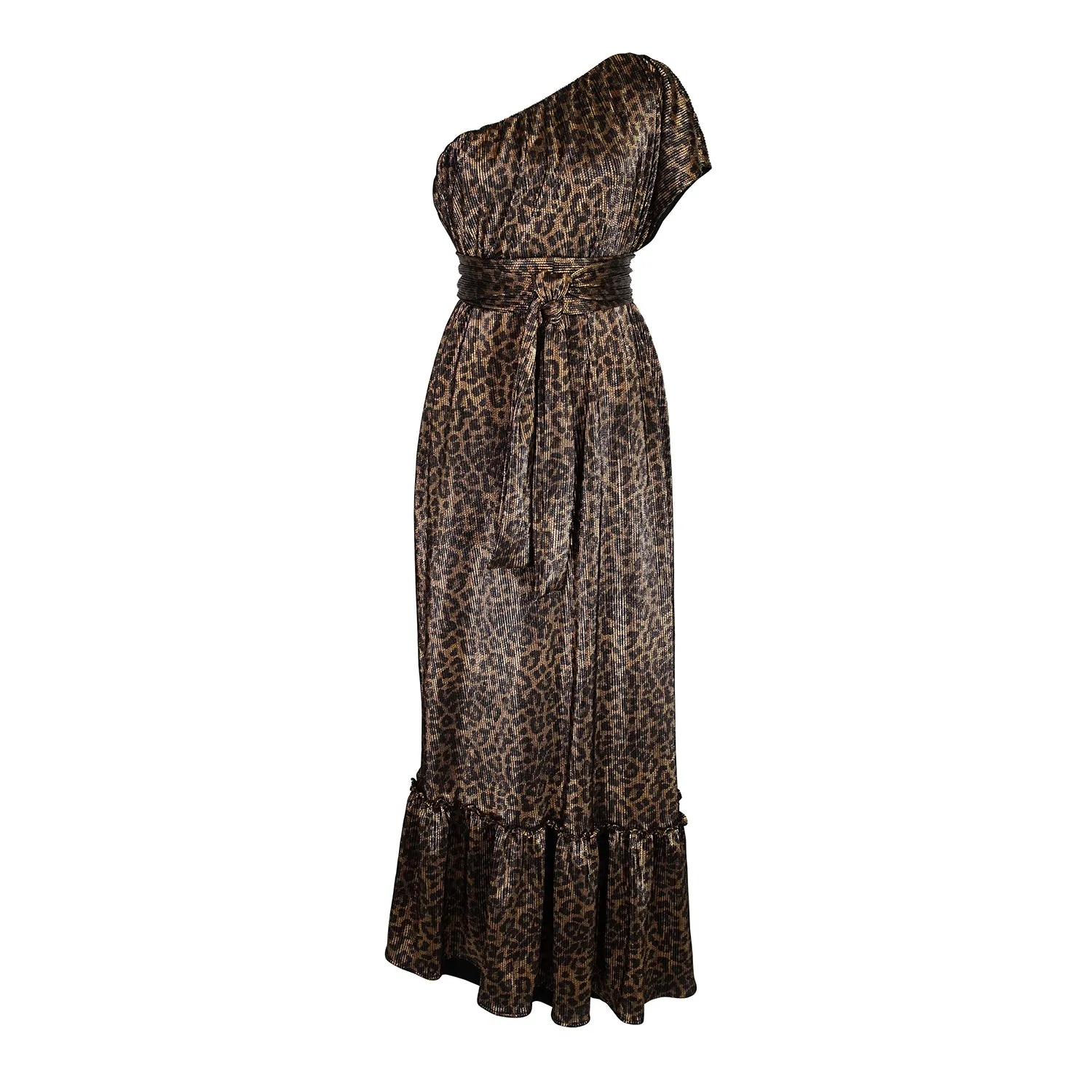 Panther Slink One Shoulder Maxi Dress