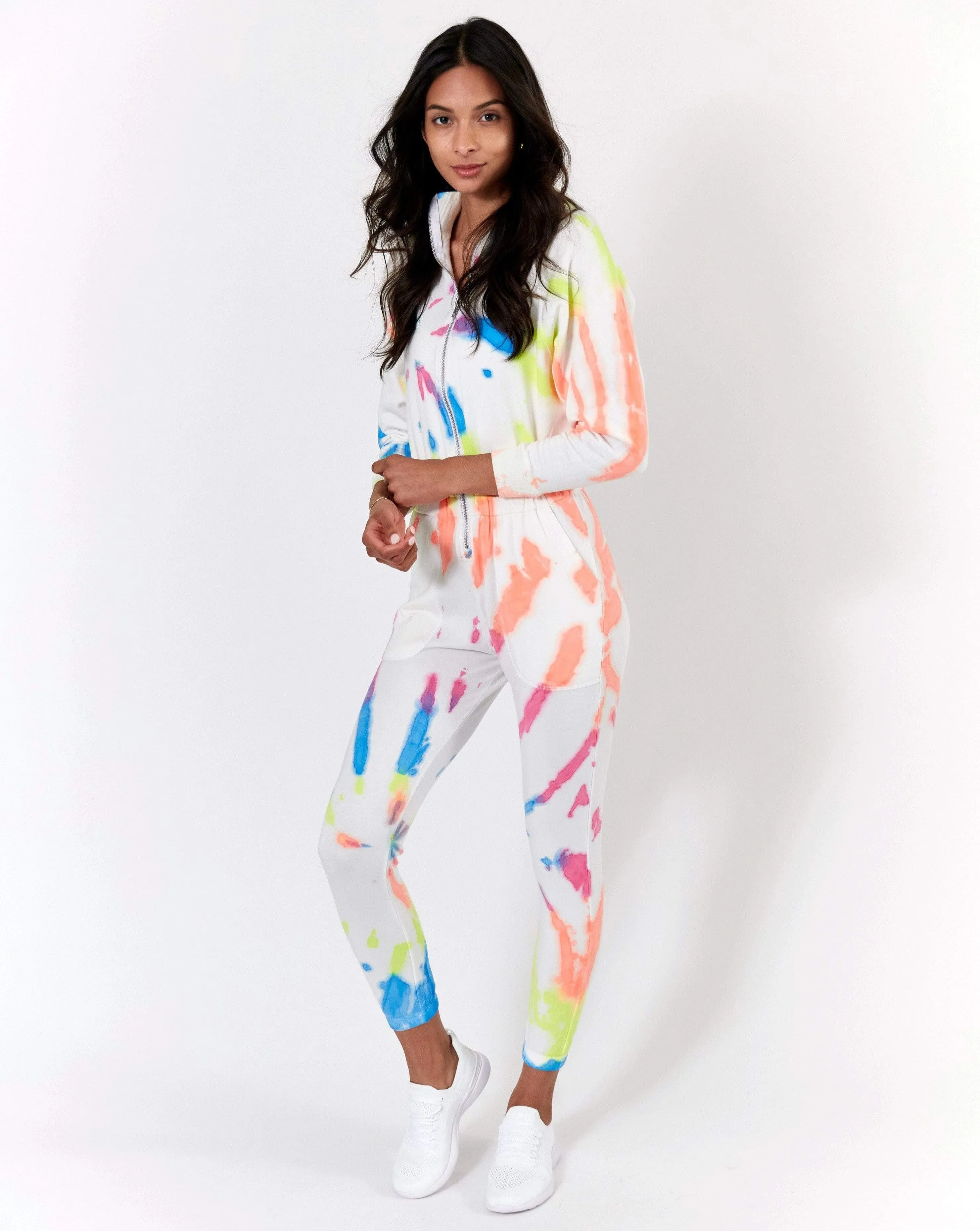 Restore Soft Terry Jumpsuit - Neon Tie Dye