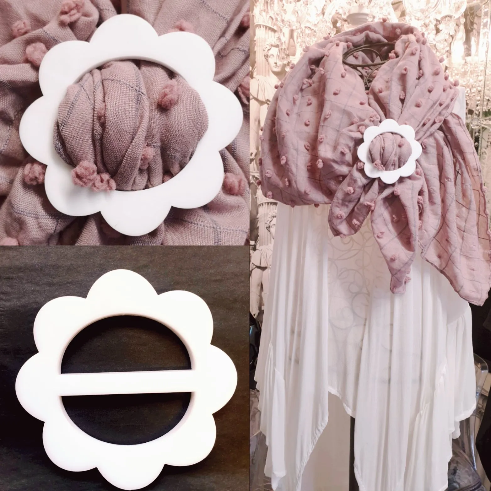 Scarf Buckle Flower Power