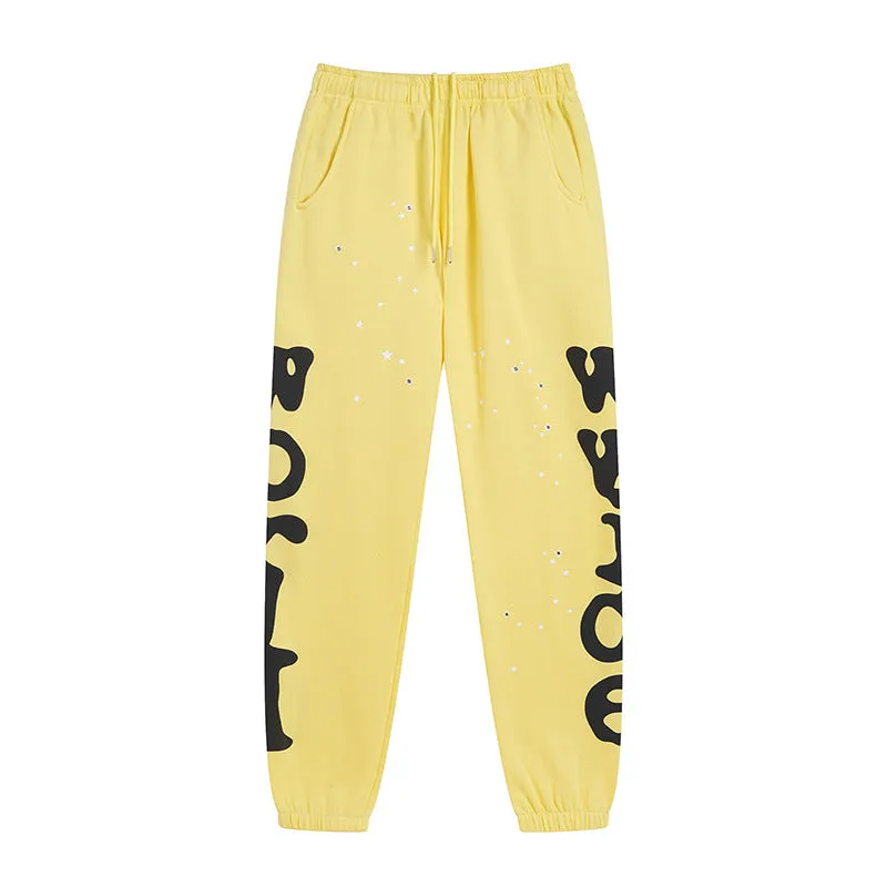 Sp5der Sweatpants Sports Pants Ankle-Tied Fleece Casual