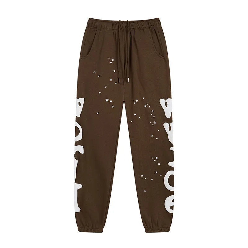 Sp5der Sweatpants Sports Pants Ankle-Tied Fleece Casual