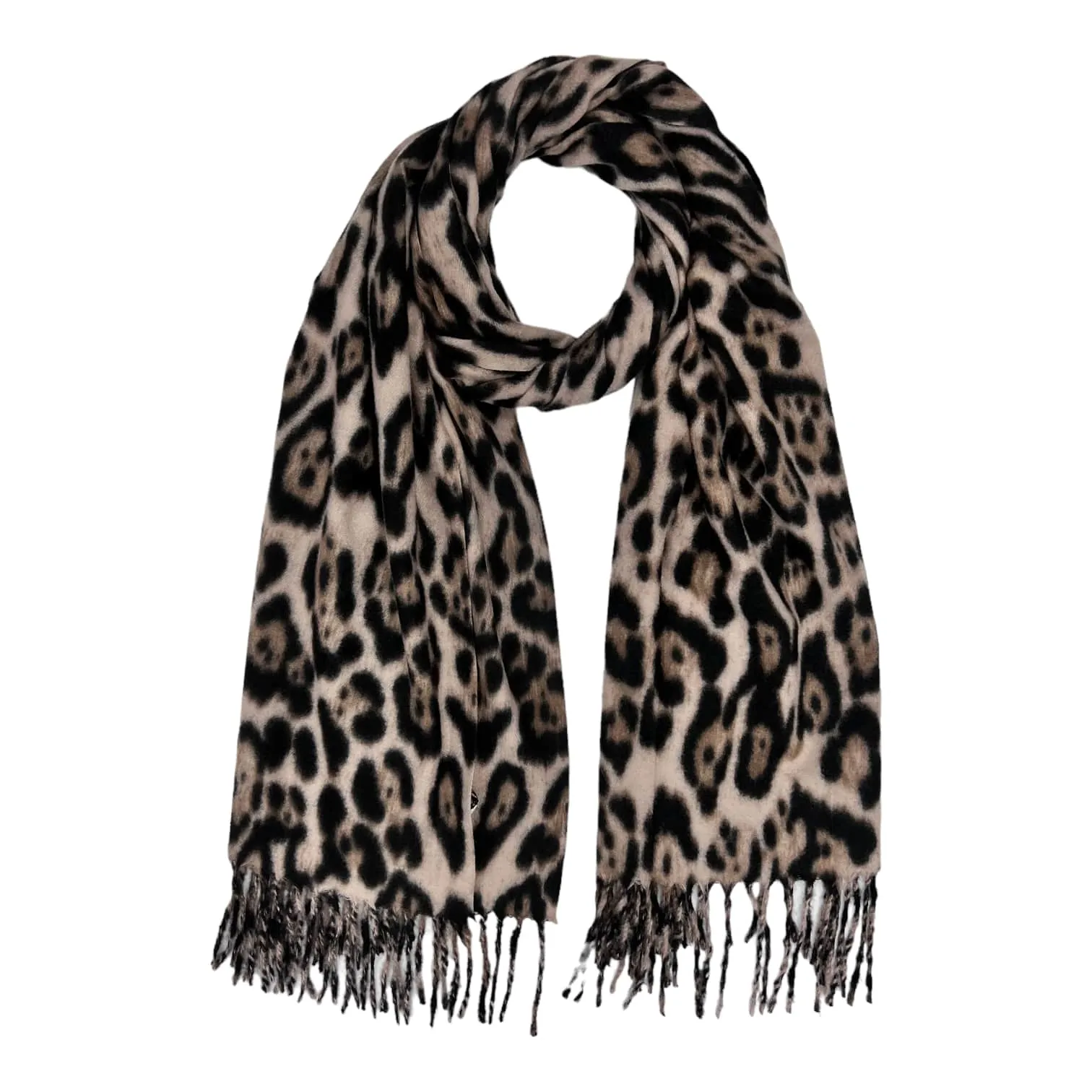 Supersoft leopard print winter scarf