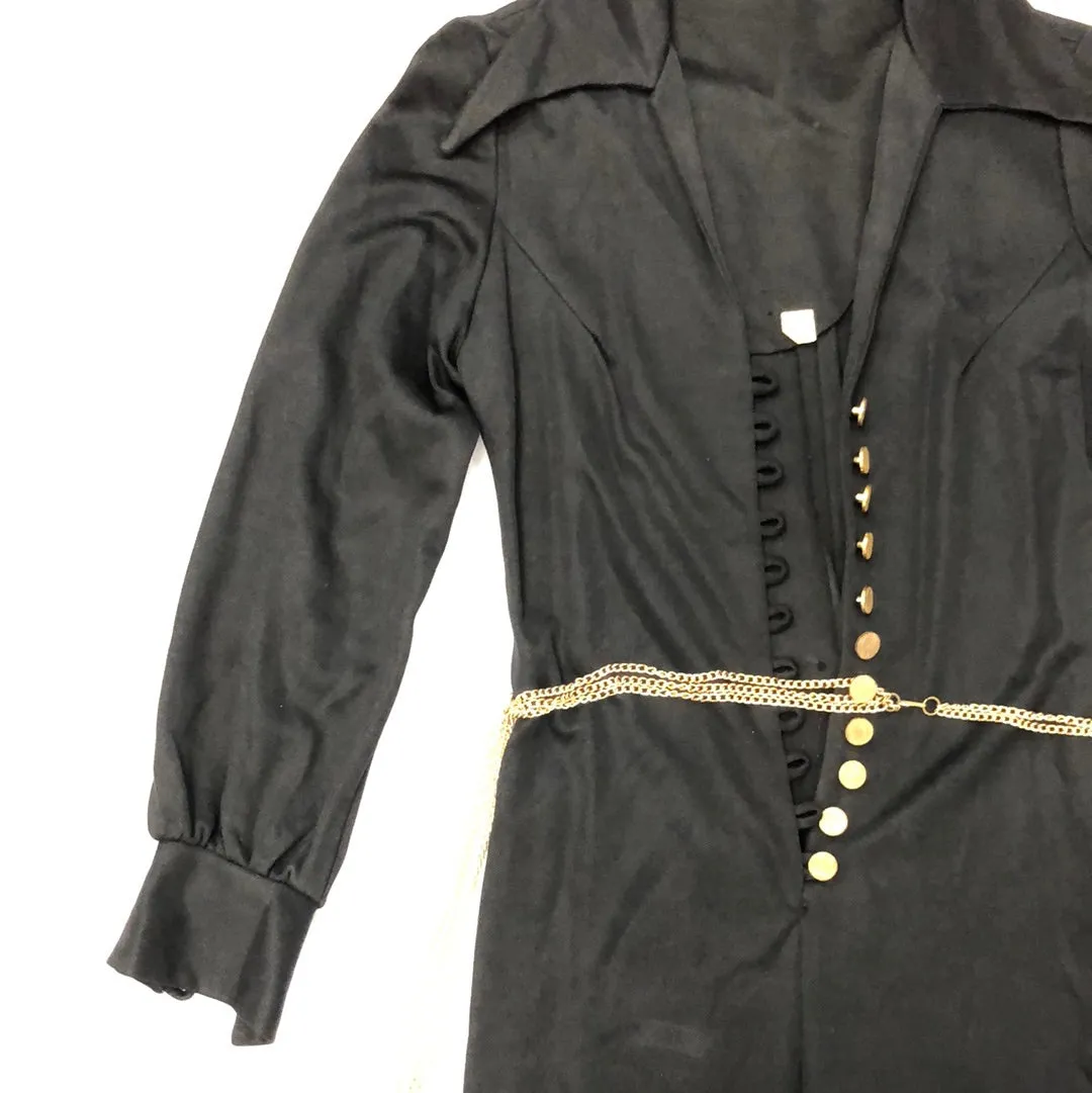 Vintage Black Bell Bottom Flared Jumpsuit