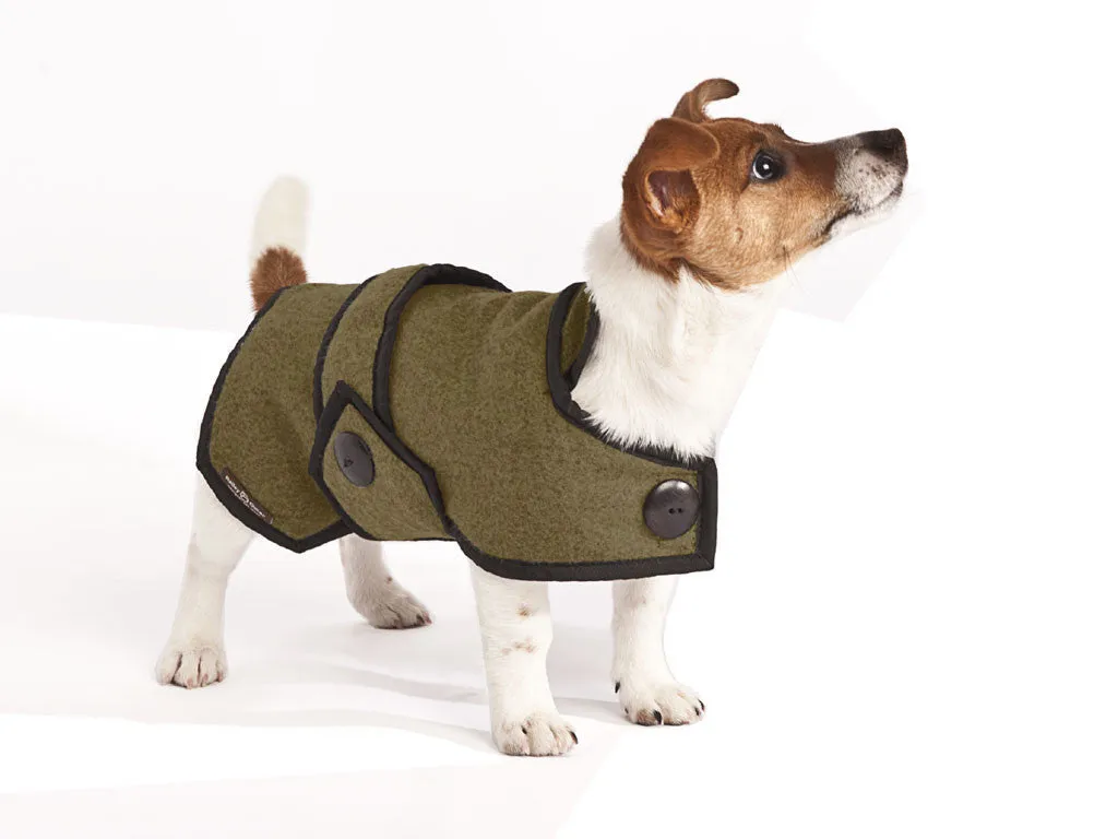 Wool Dog Coat (Khaki Green)